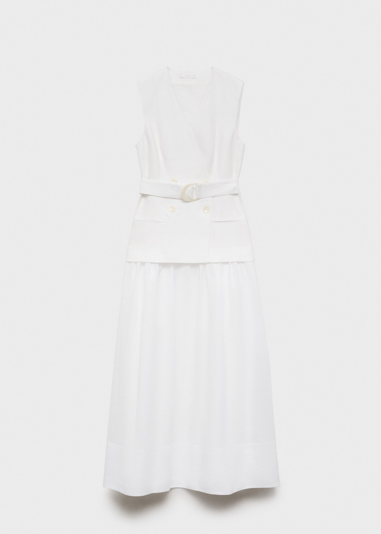Linen and ramie dress with belt - Article without model