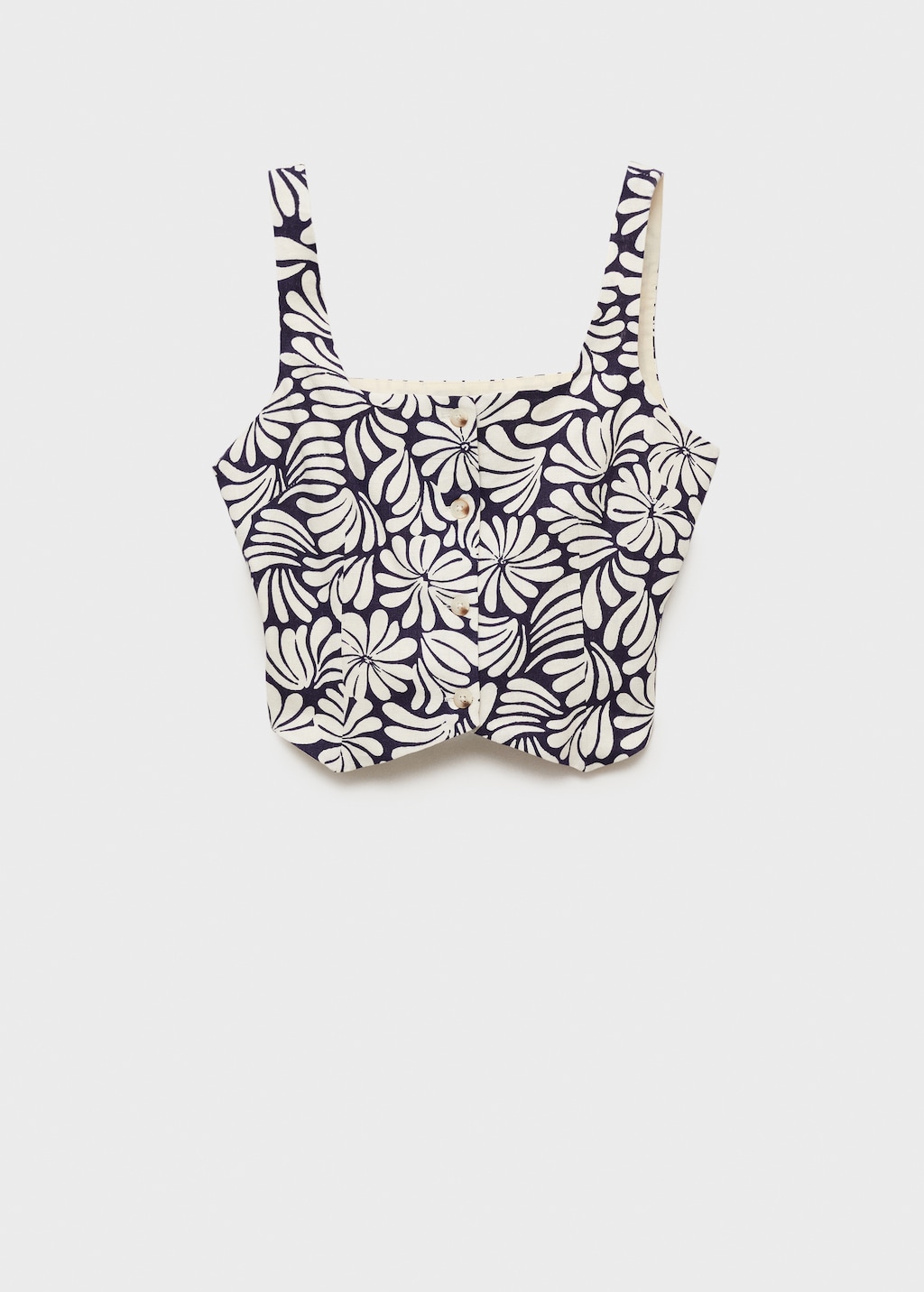 Floral fitted linen top - image 5