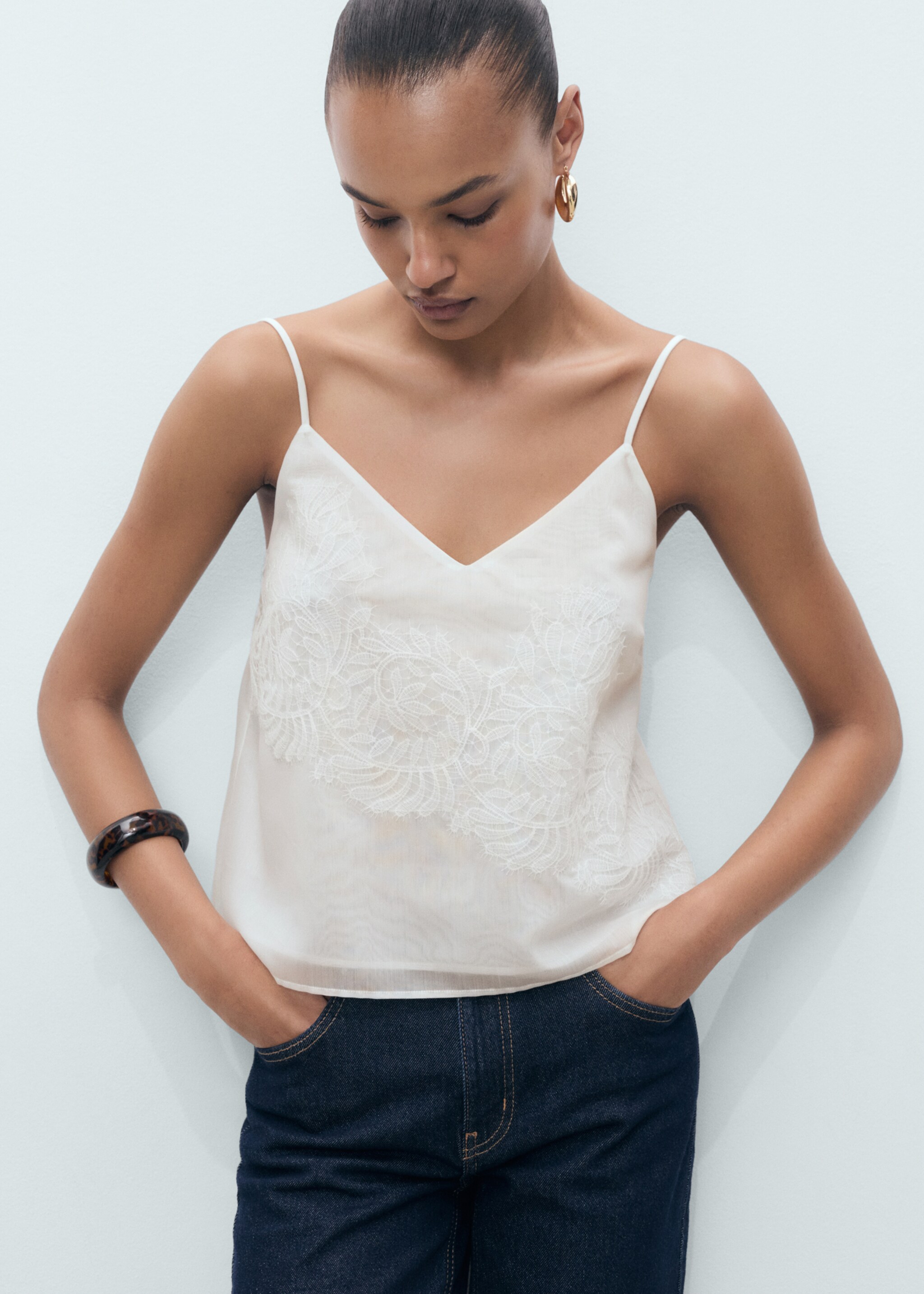 Lace strap top - Medium plane