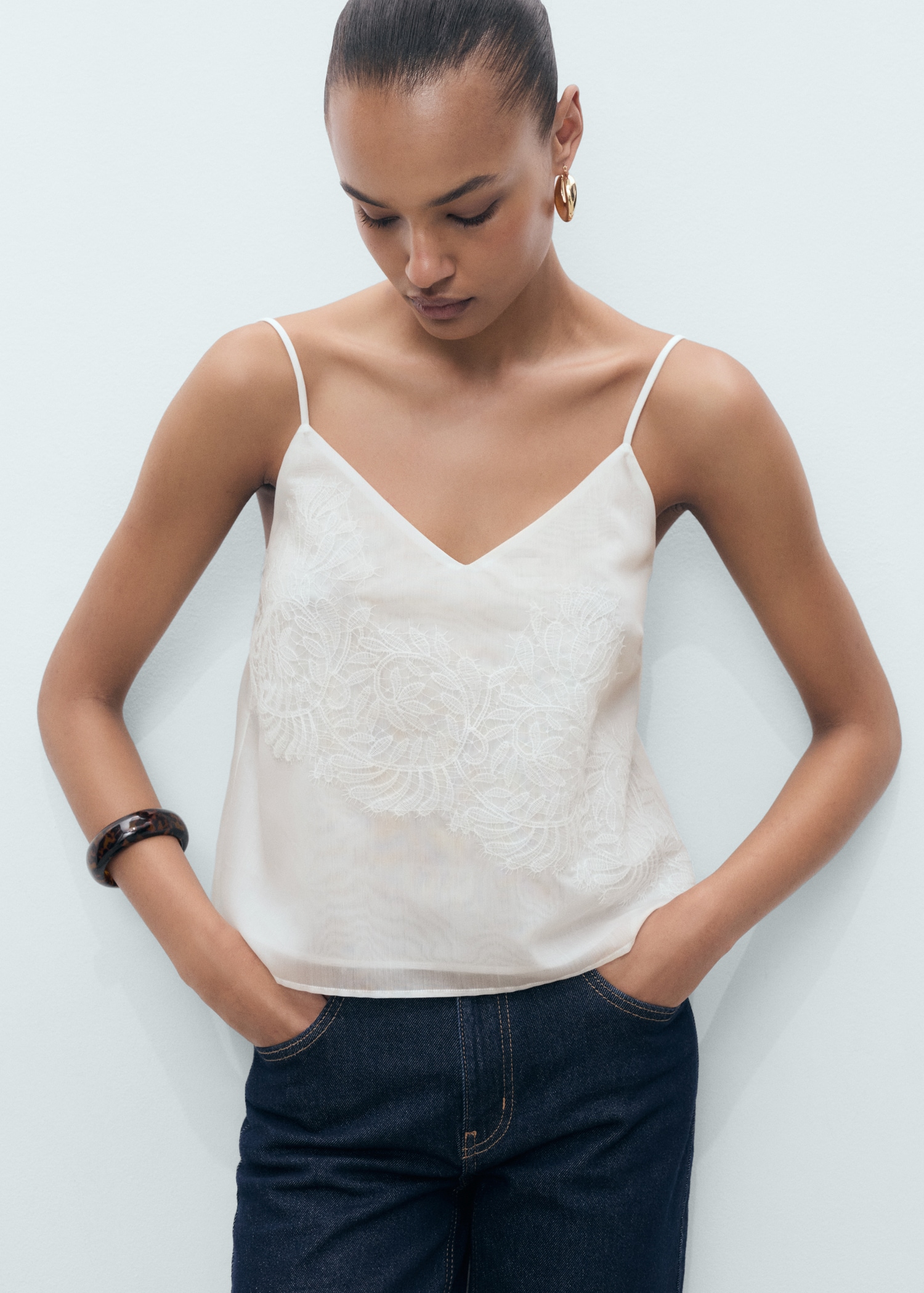 Lace strap top - Medium plane