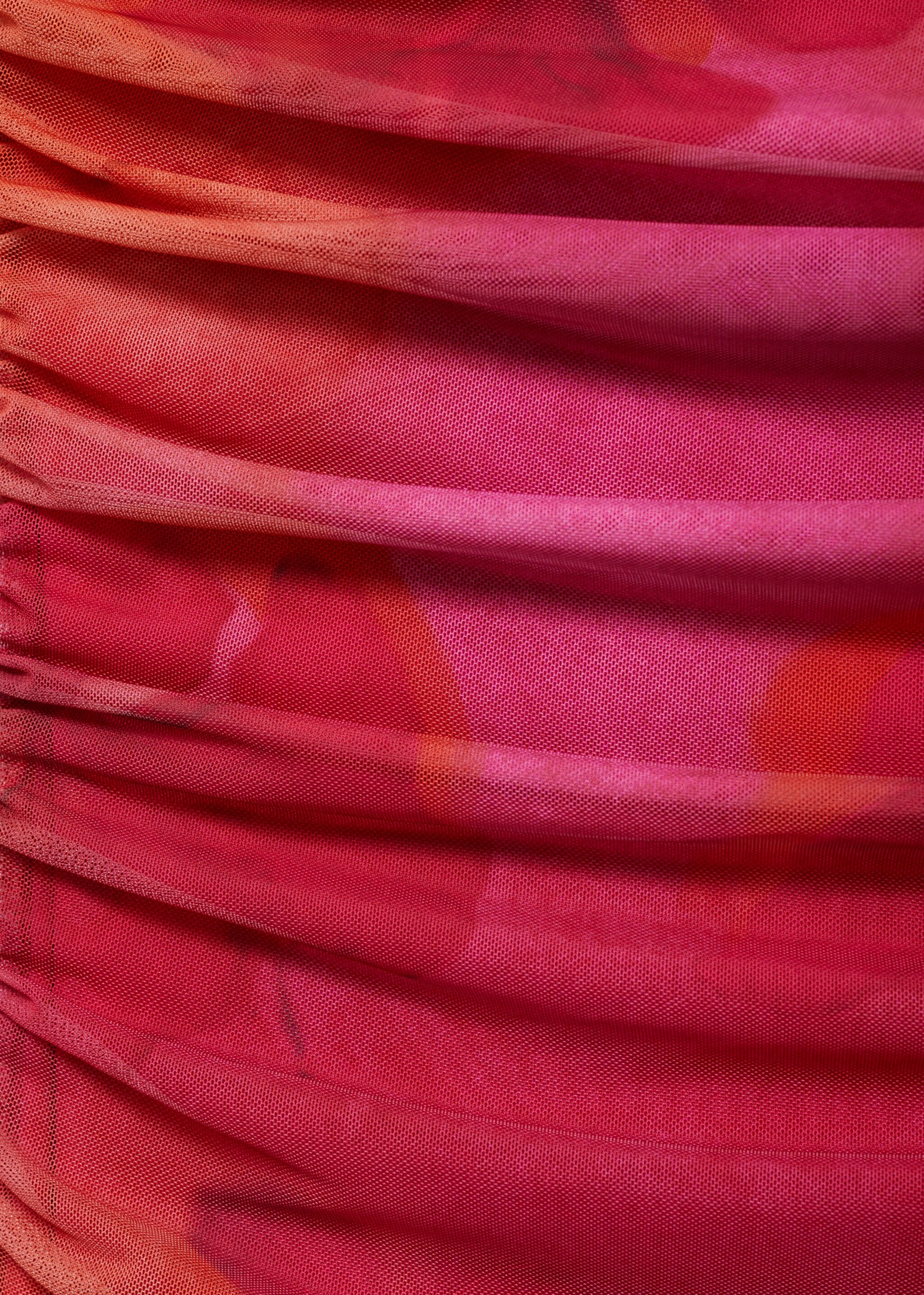 Midi-jurk met bloemenprint en asymmetrische halslijn - Detail van het artikel 0