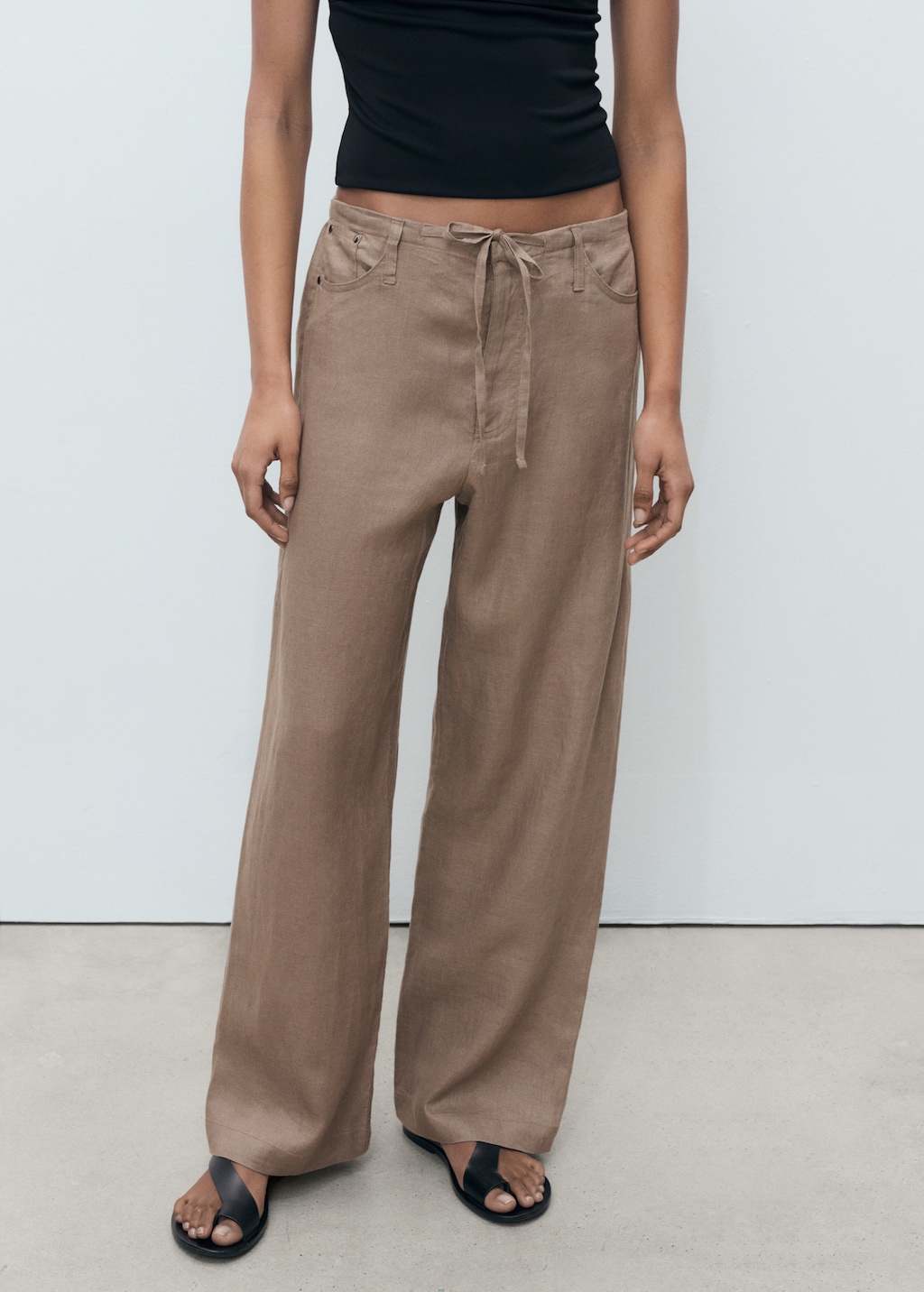 Wideleg linen trousers