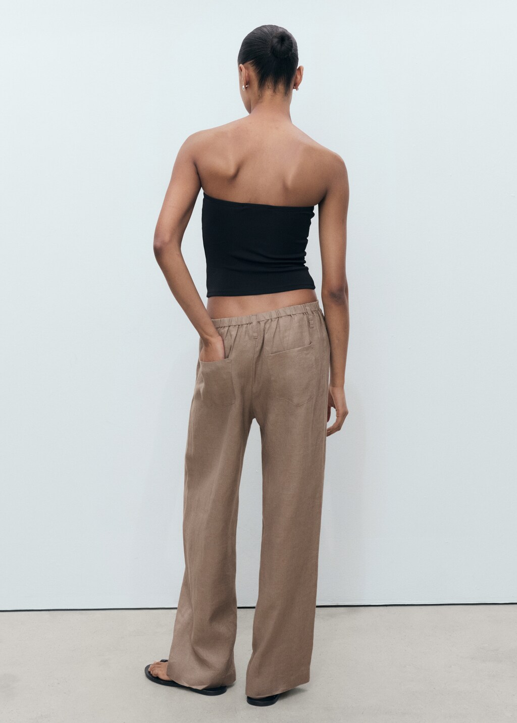 Wide leg linen pants