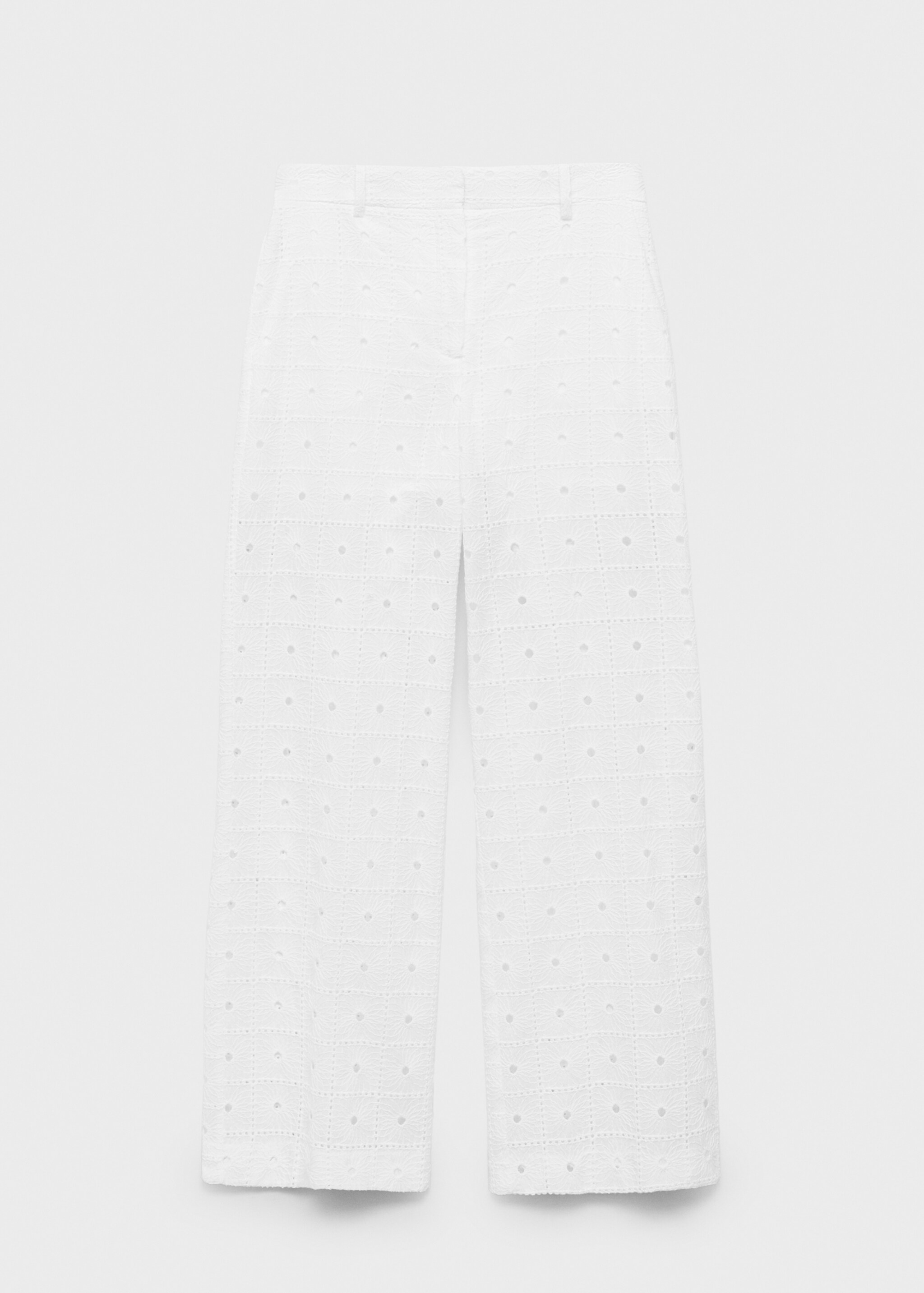Straight-fit embroidered cotton trousers - Article without model