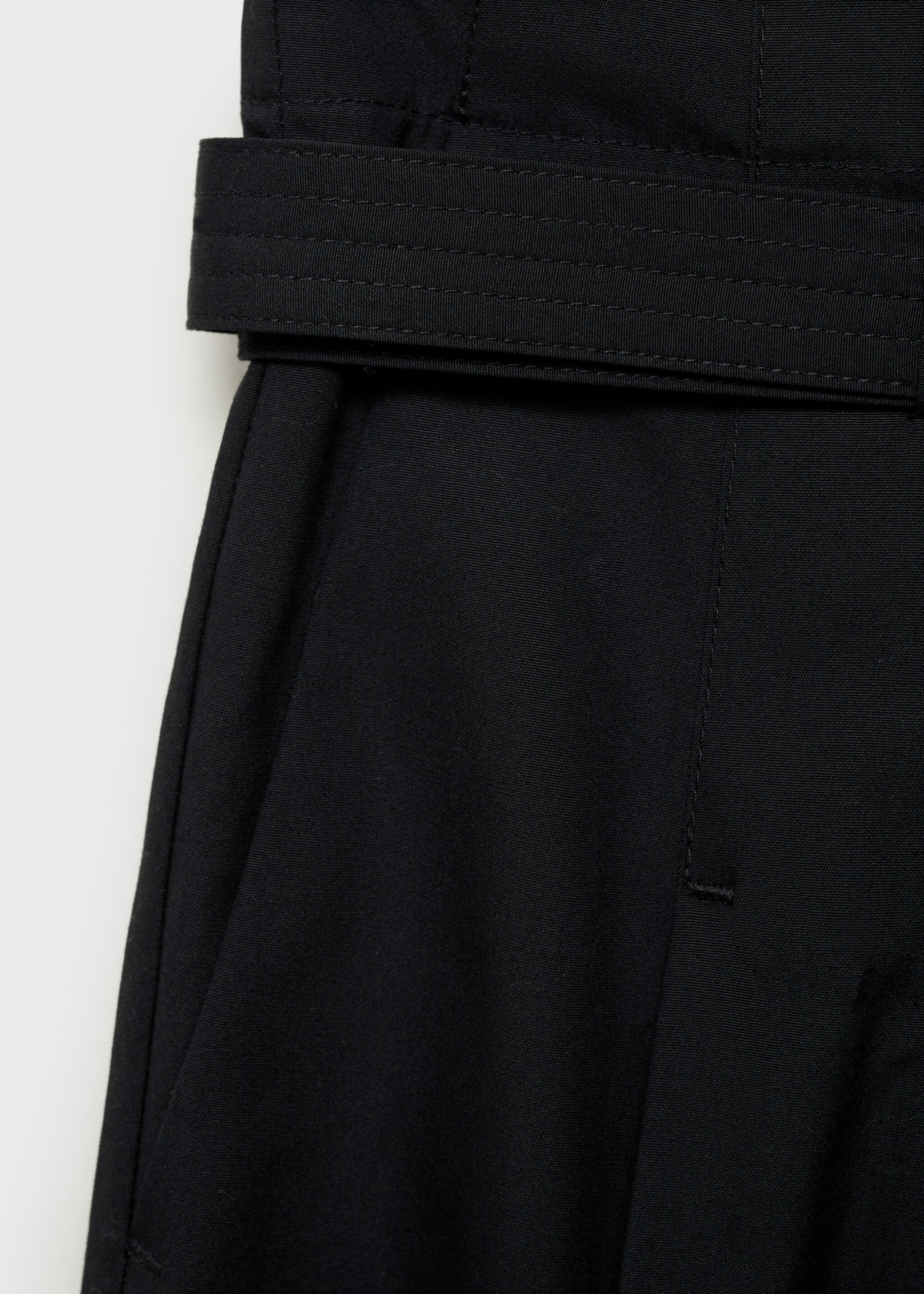 Wideleg cotton trousers with belt - Details of the article 0