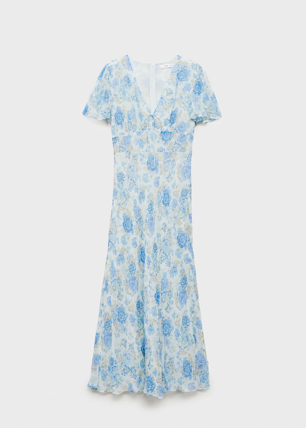 Short-sleeved floral midi dress