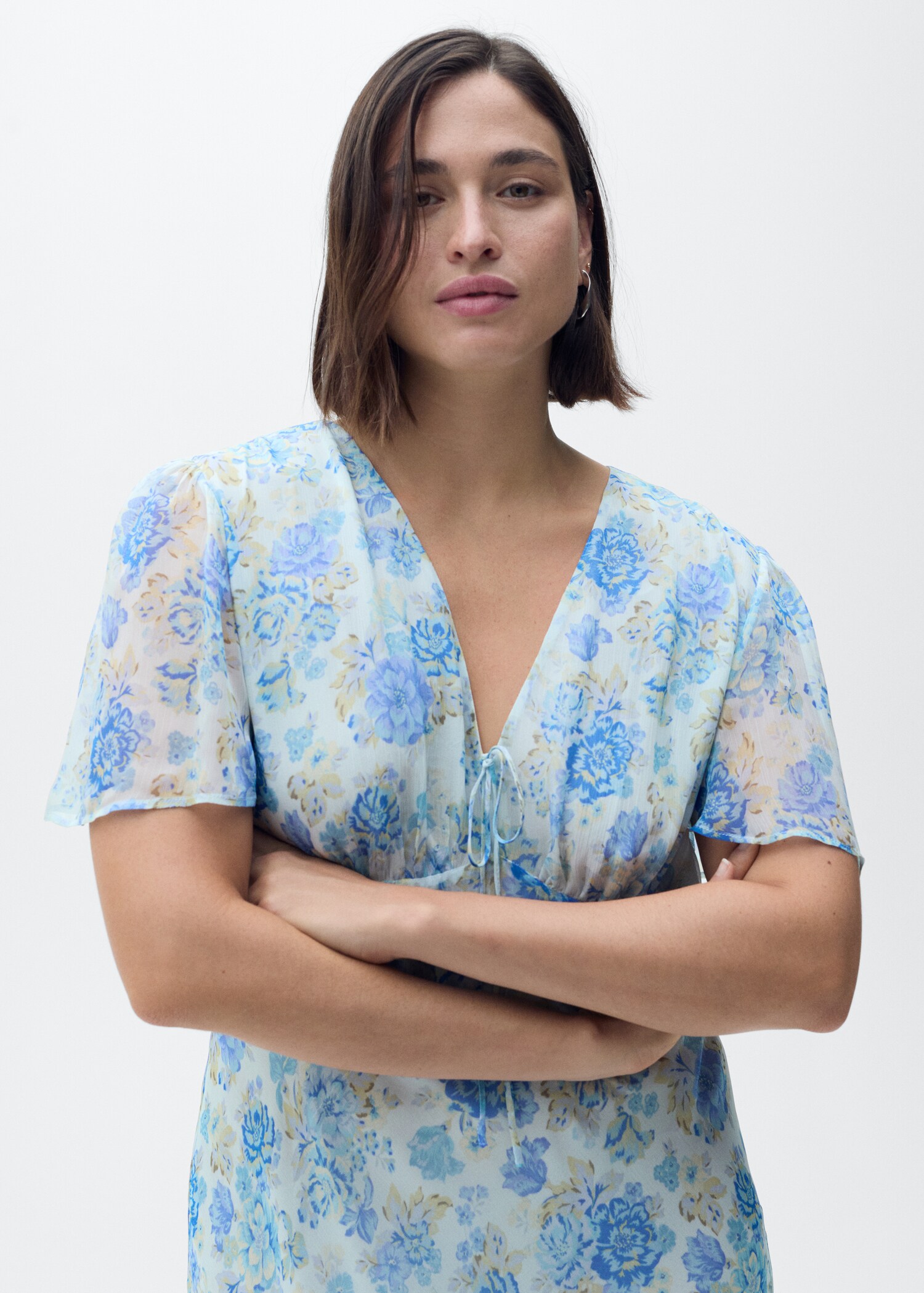 Robe midi florale à manches courtes - Détail de l'article 4