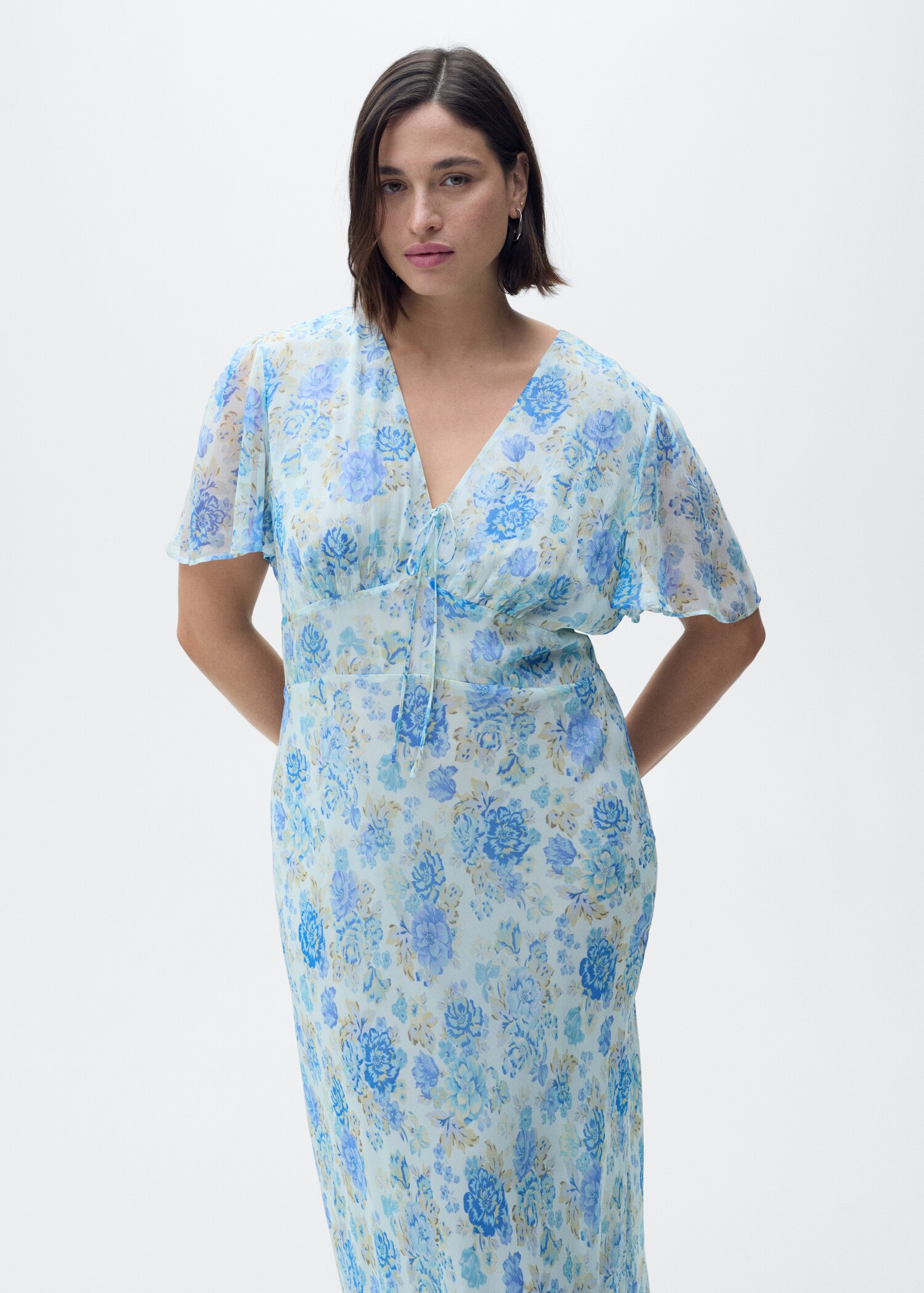 Robe midi florale à manches courtes - Détail de l'article 5