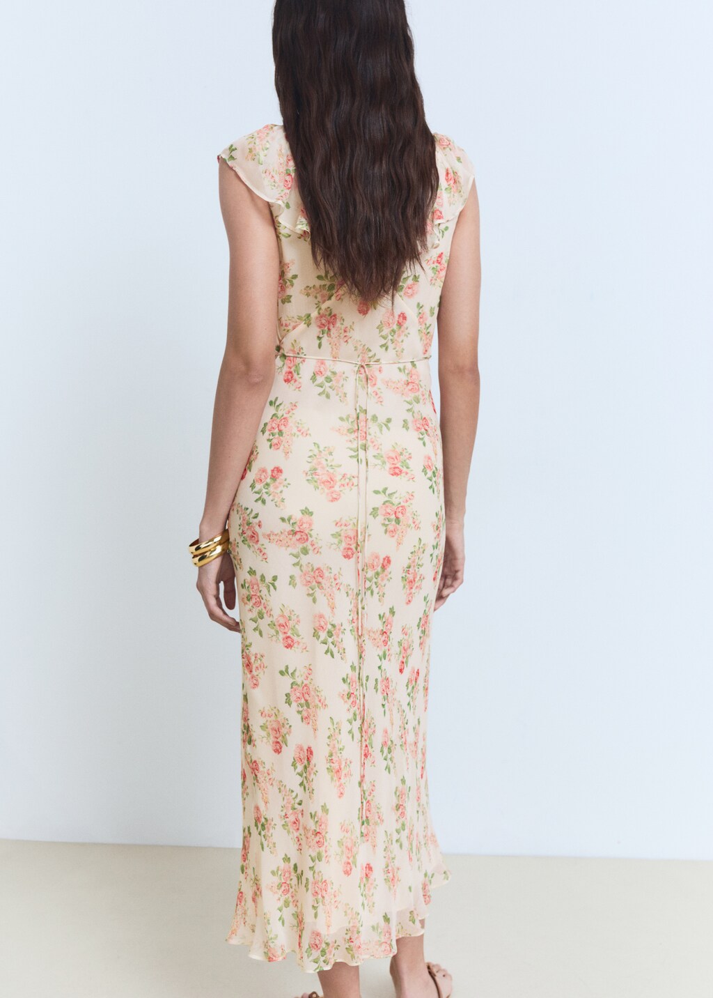 Mango - Floral midi-dress with bow | Plush