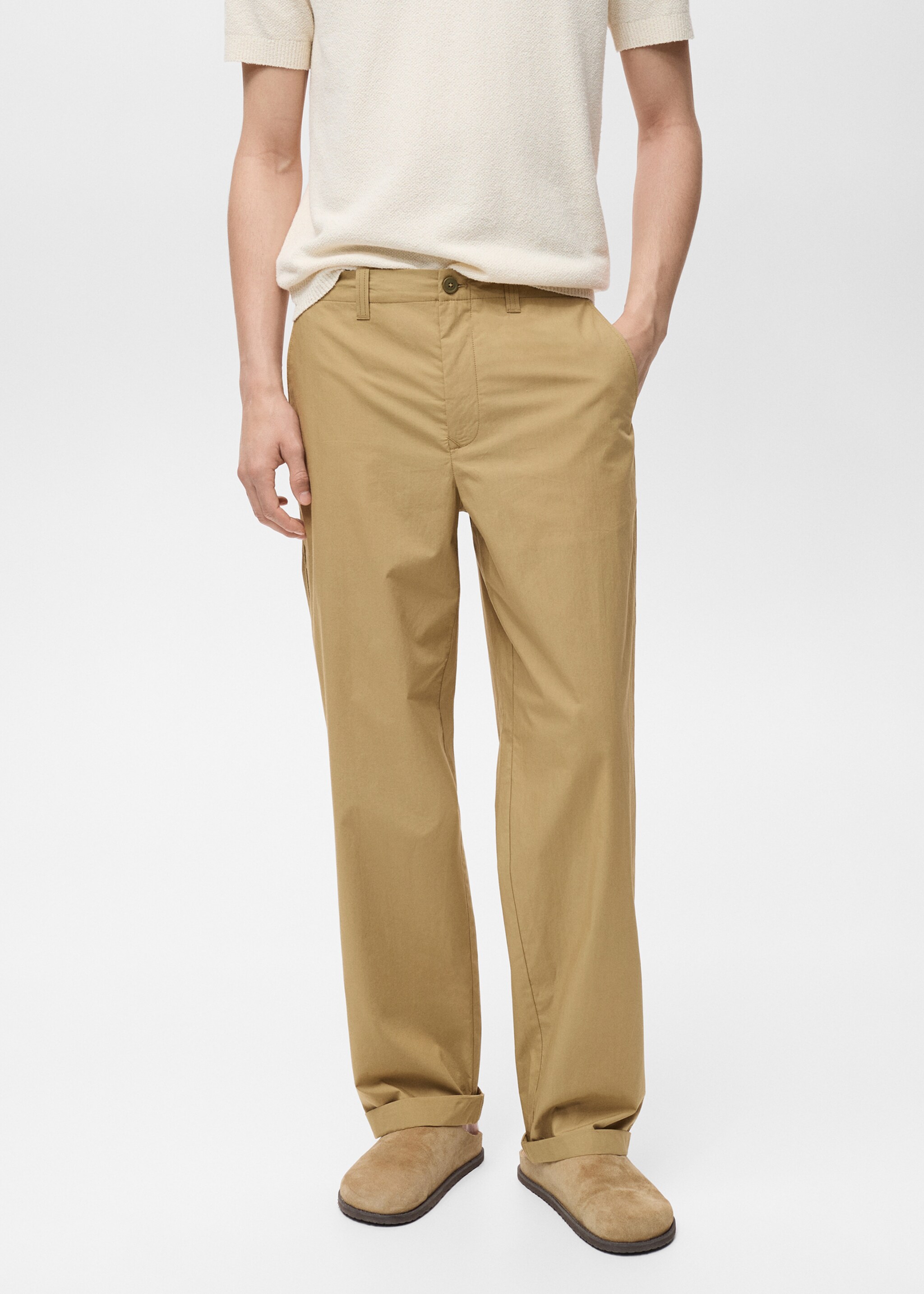 Pantalon droit 100 % coton - Plan moyen