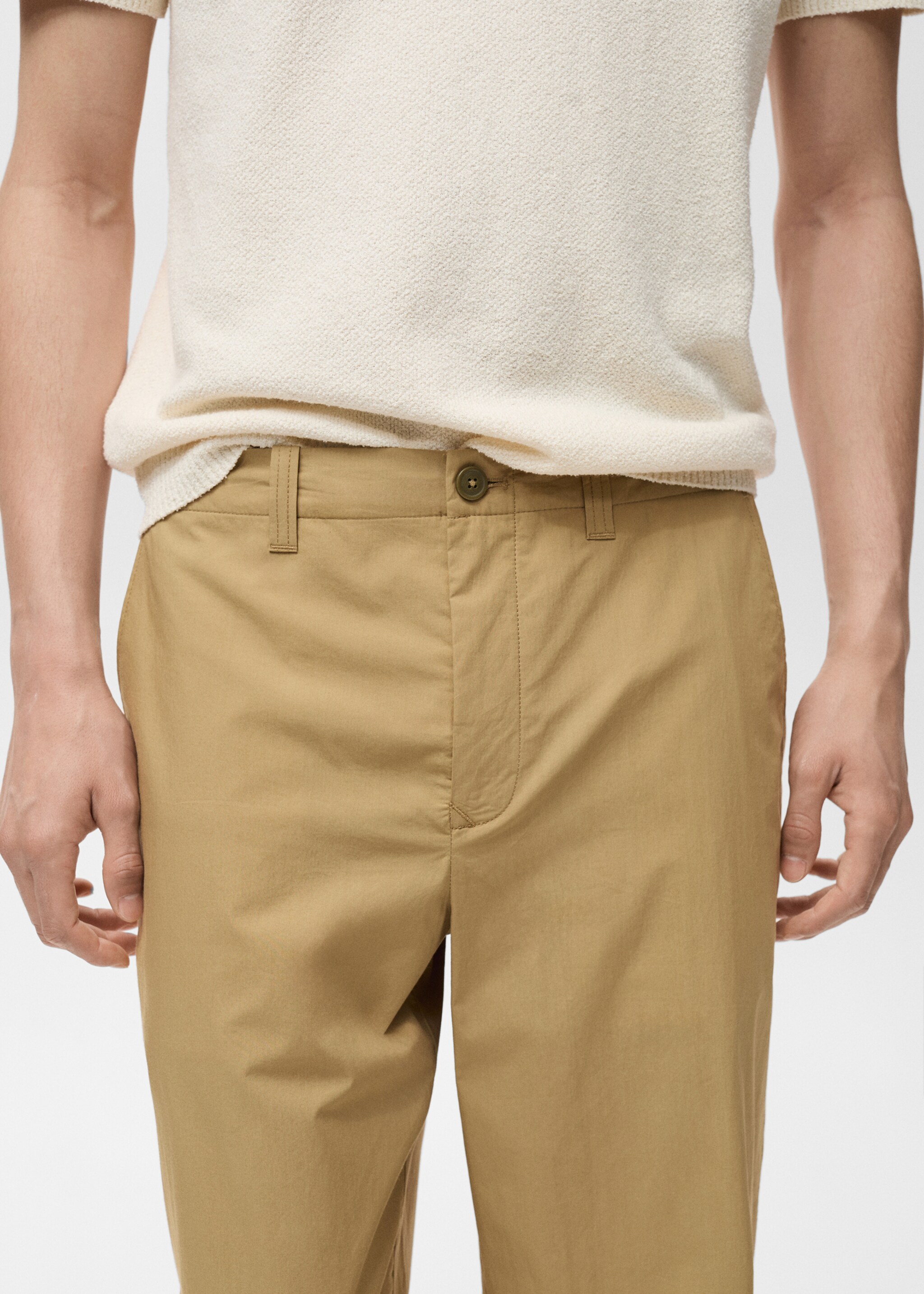 100% straight-fit cotton trousers - Details of the article 1