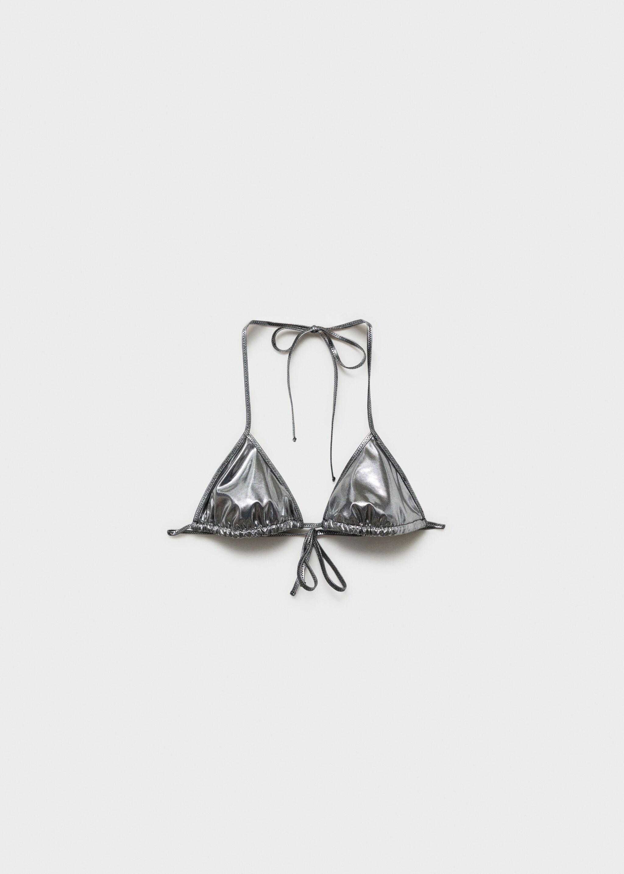 Metallic-effect triangle bikini top - Article without model