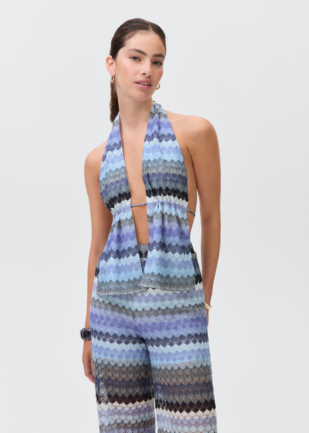 Openwork zig-zag knitted top - Teen | MANGO USA