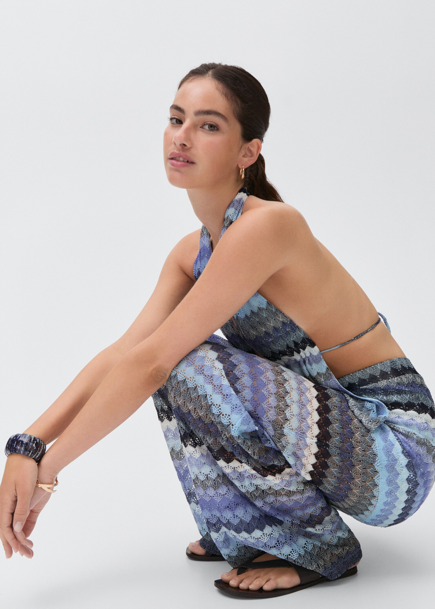 Openwork zig-zag knitted top - Details of the article 2