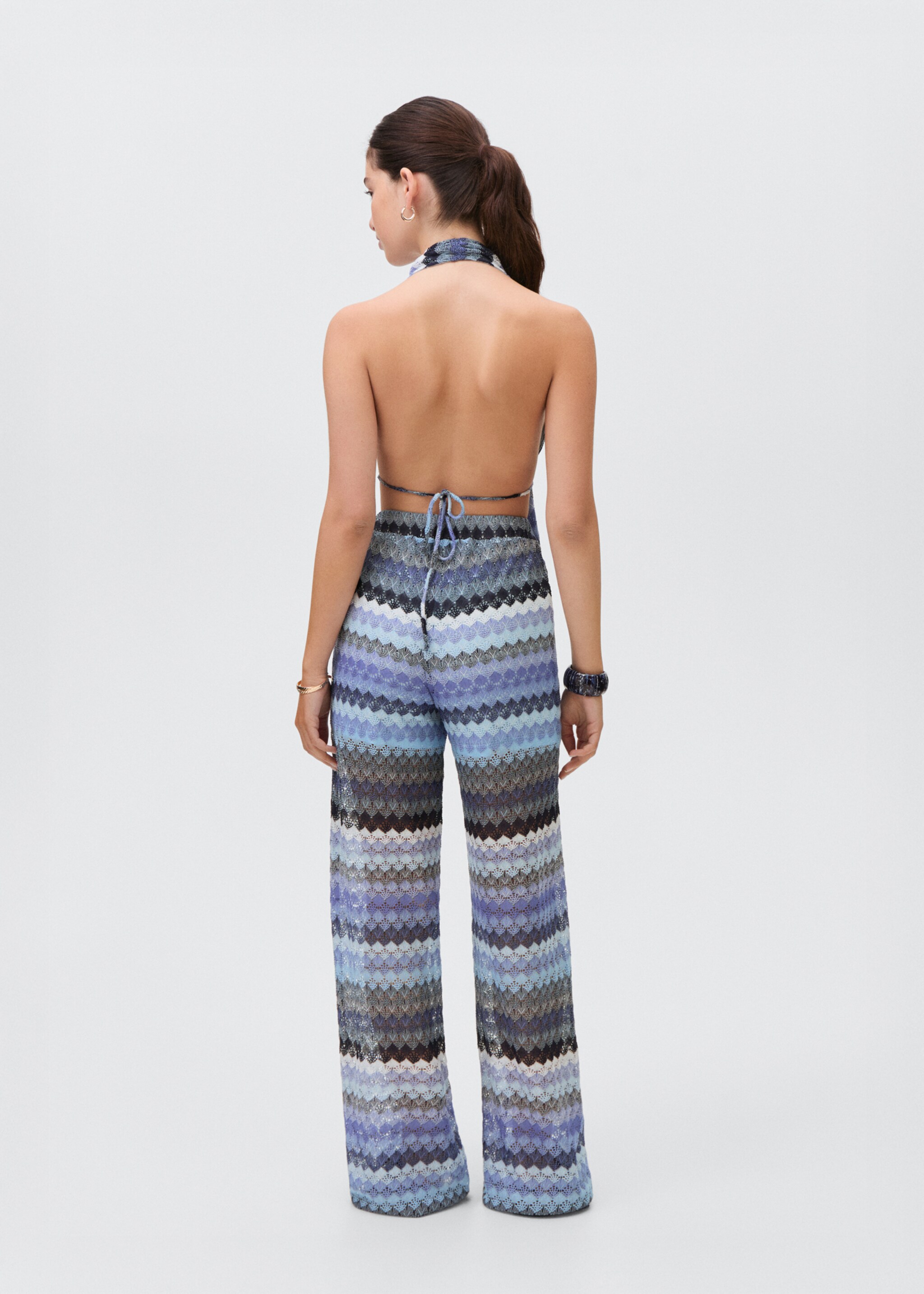 Openwork zig-zag knitted top - Зворотна сторона товару