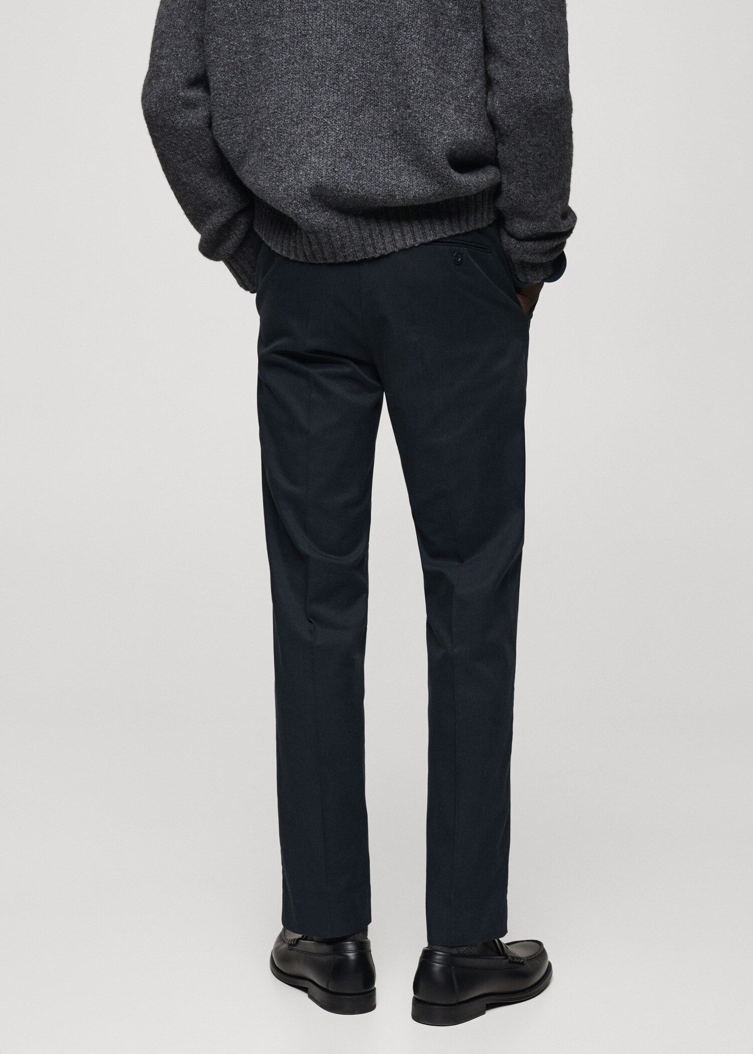 Regular-fit cotton trousers - Reverse of the article