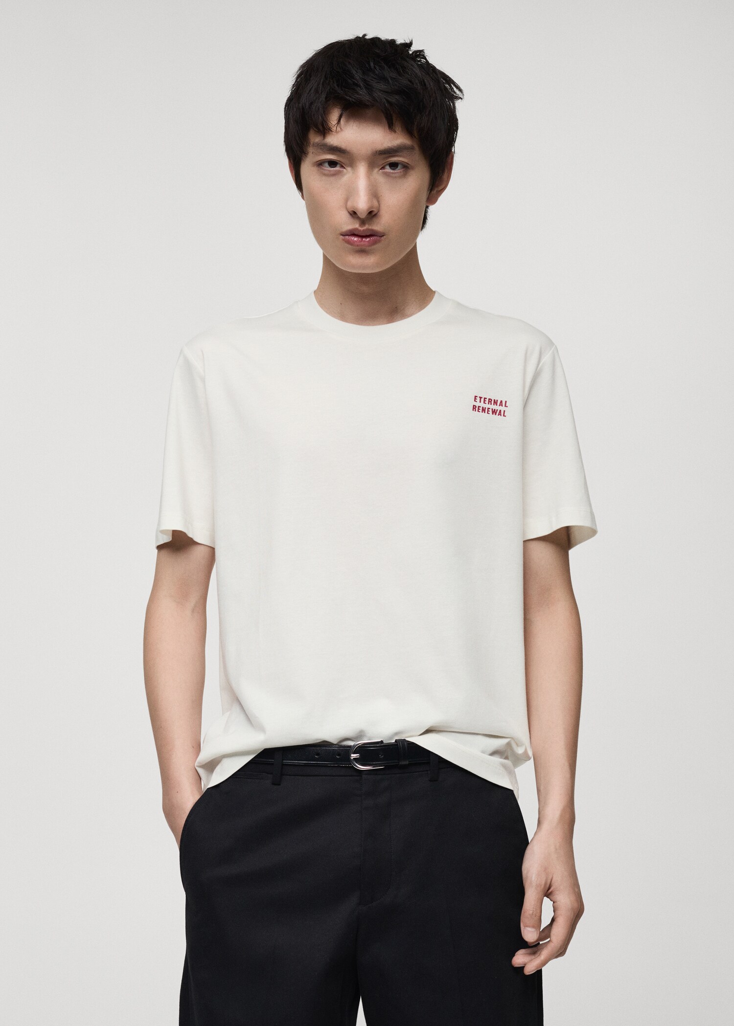 100% cotton t-shirt with combined print - Medium plane
