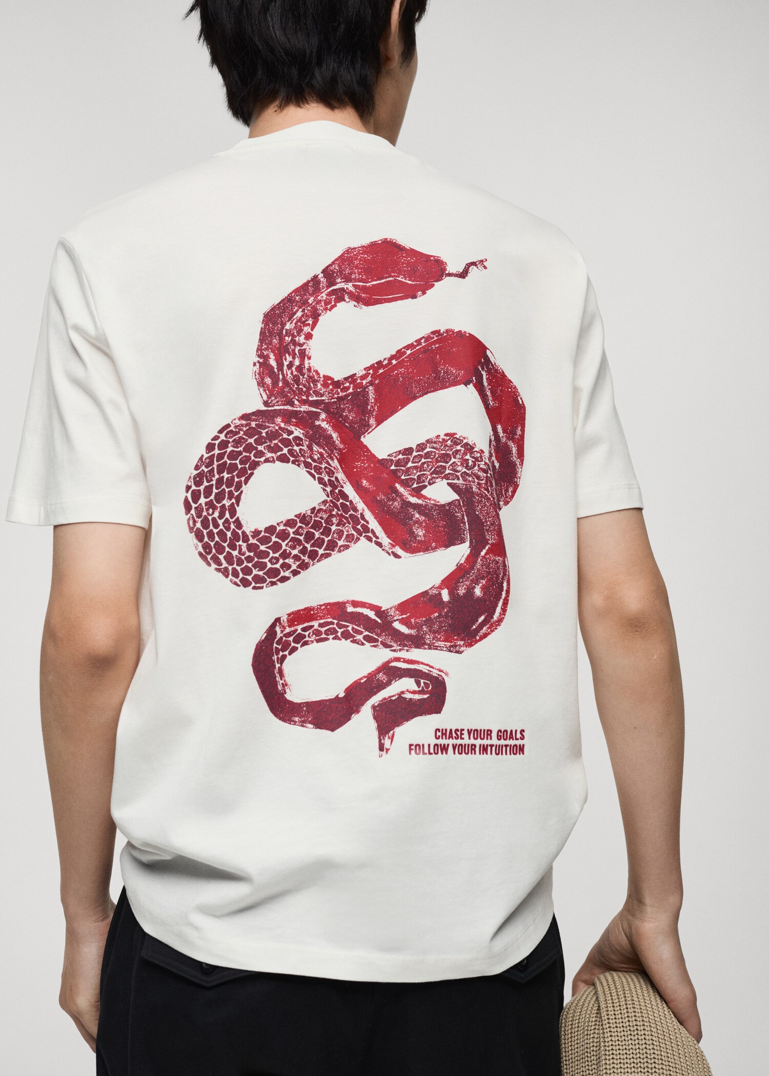 100% cotton t-shirt with combined print - Reverse of the article
