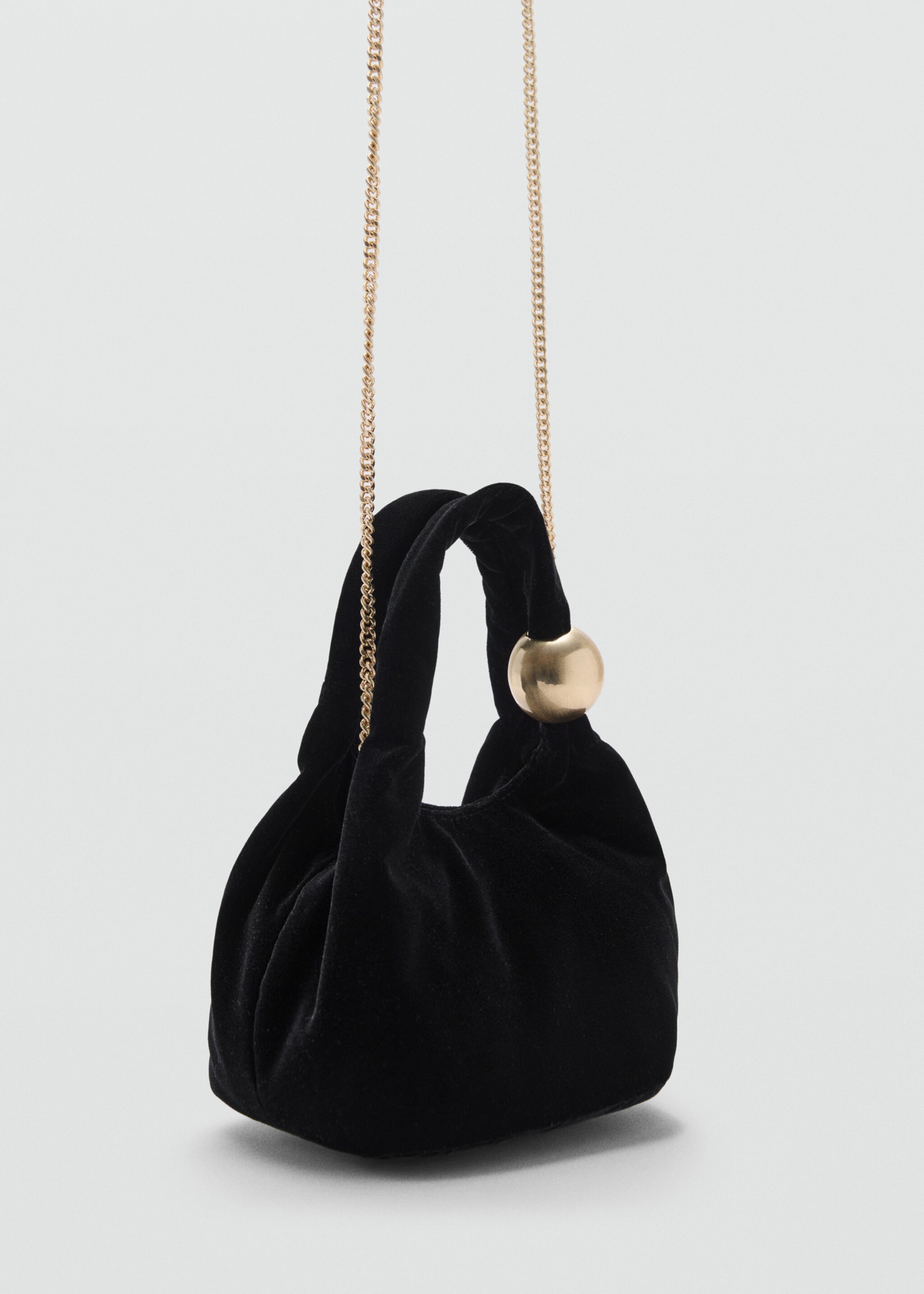 Velvet bag with ball detail - Medium plane