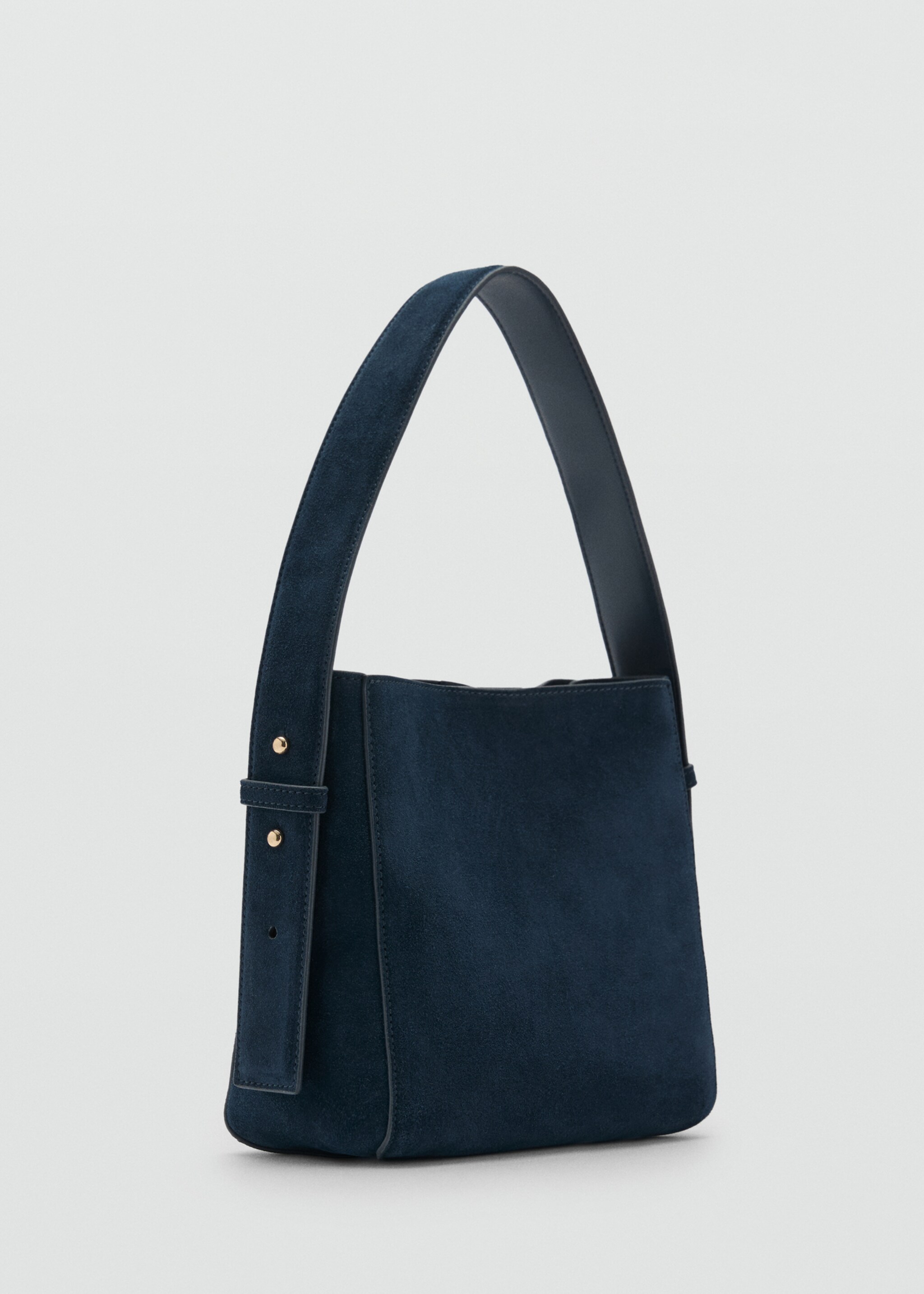 Suede mini shopper bag - Medium plane