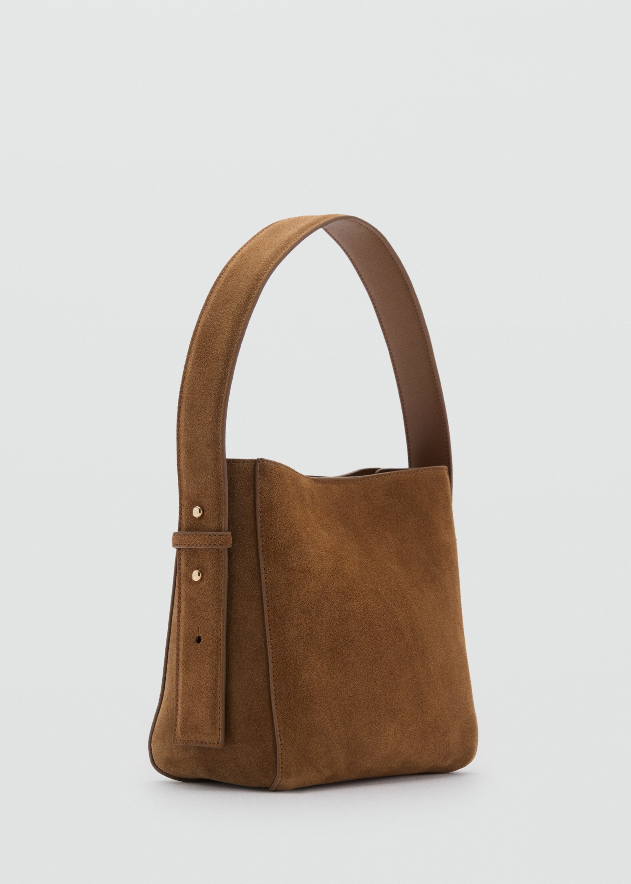Suede mini shopper bag - Medium plane