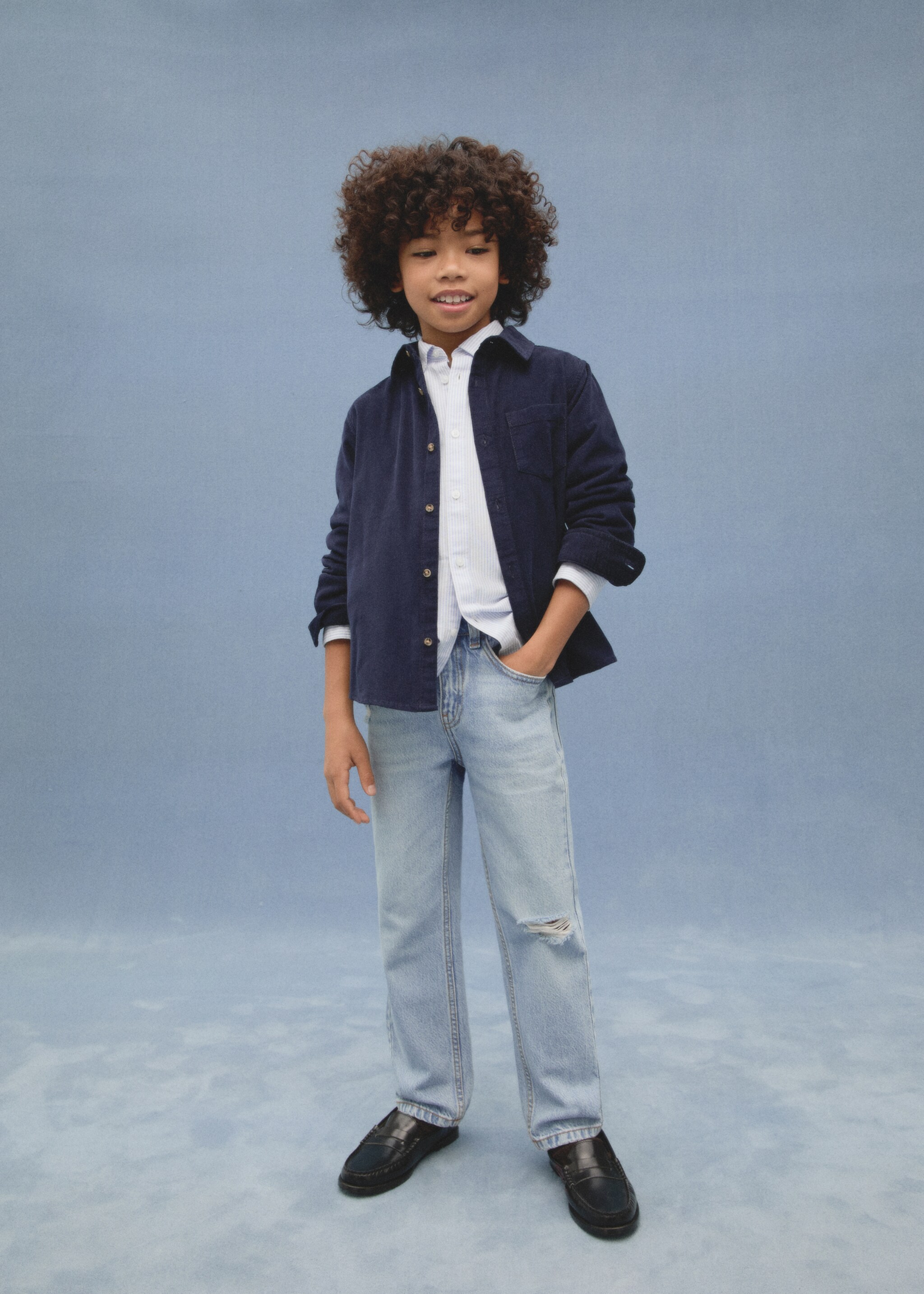Camisa de 100% algodão com riscas Oxford - Pormenor do artigo 5