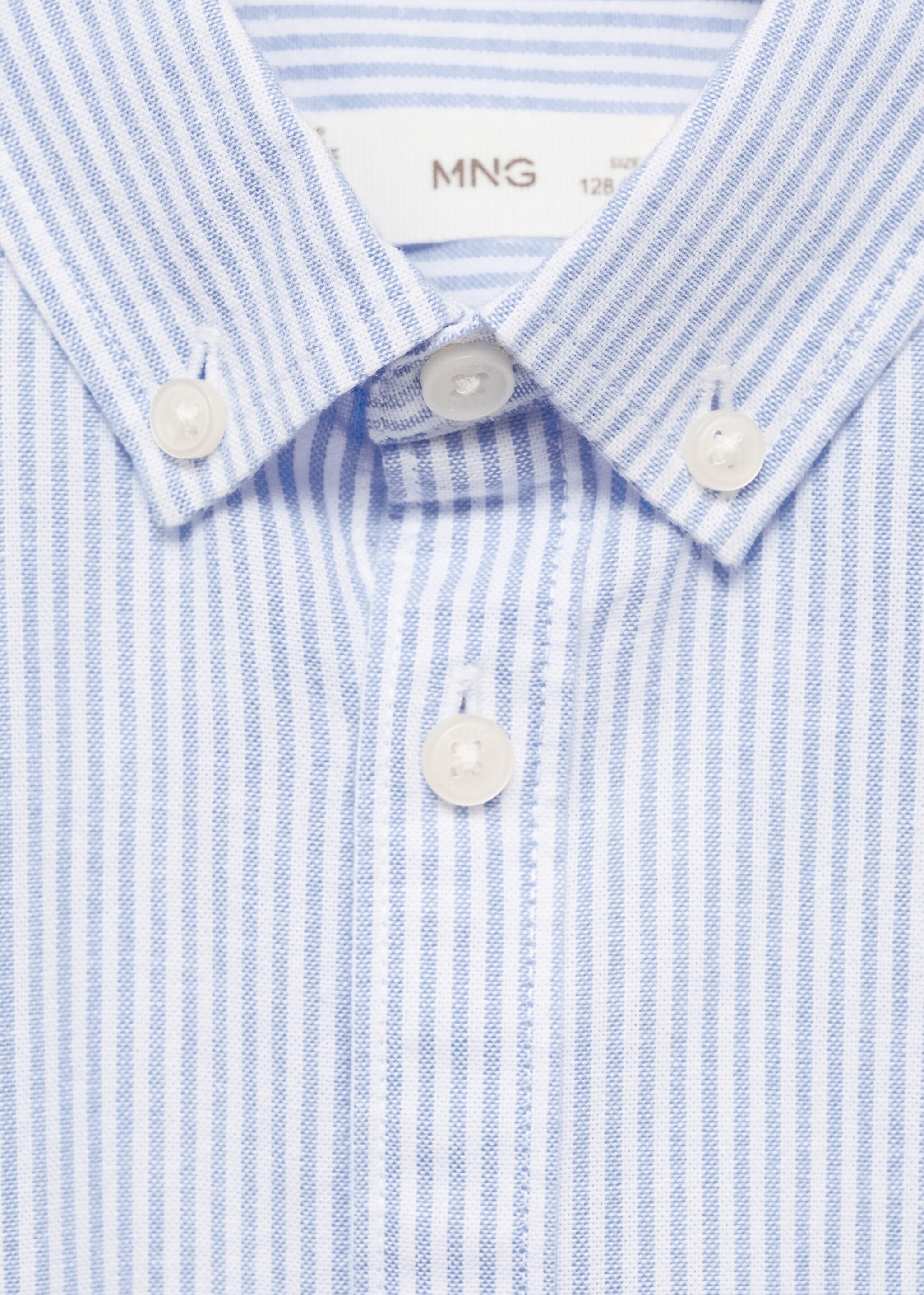 Hemd aus 100 % Baumwolle mit Oxford-Streifen - Detail des Artikels 8