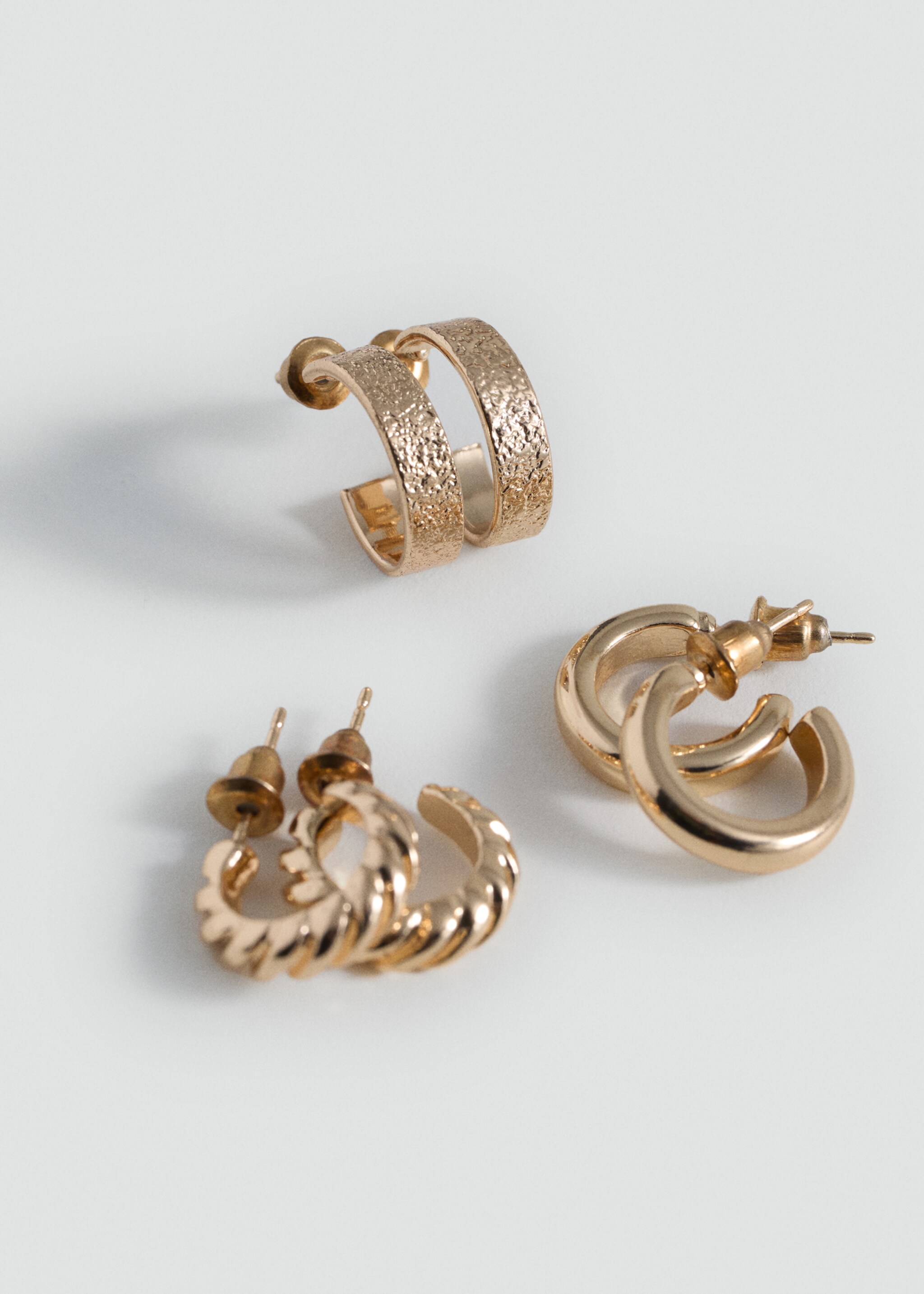 Pack of 3 hoop earrings - Medium plane