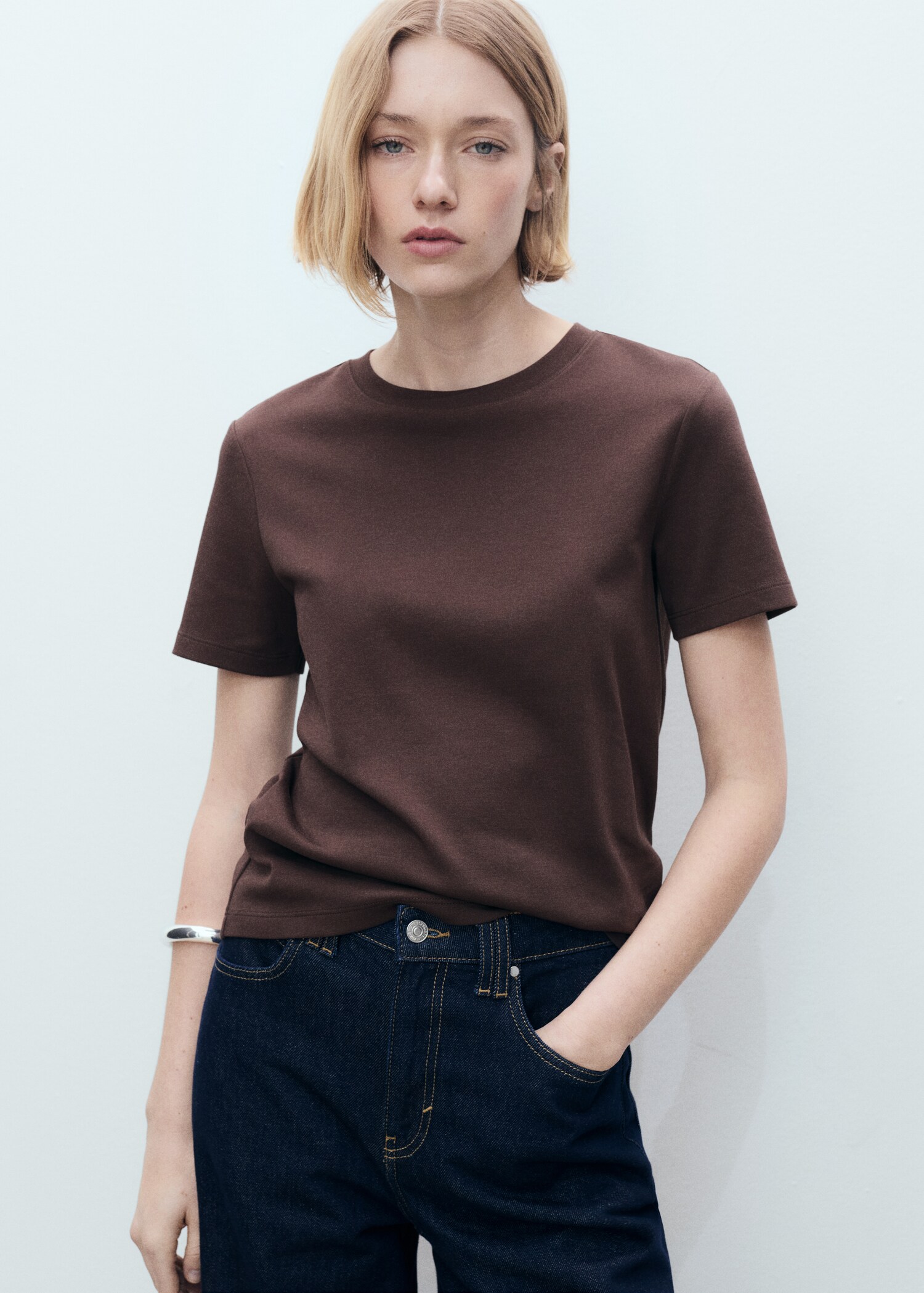 Short-sleeved cotton t-shirt - Medium plane