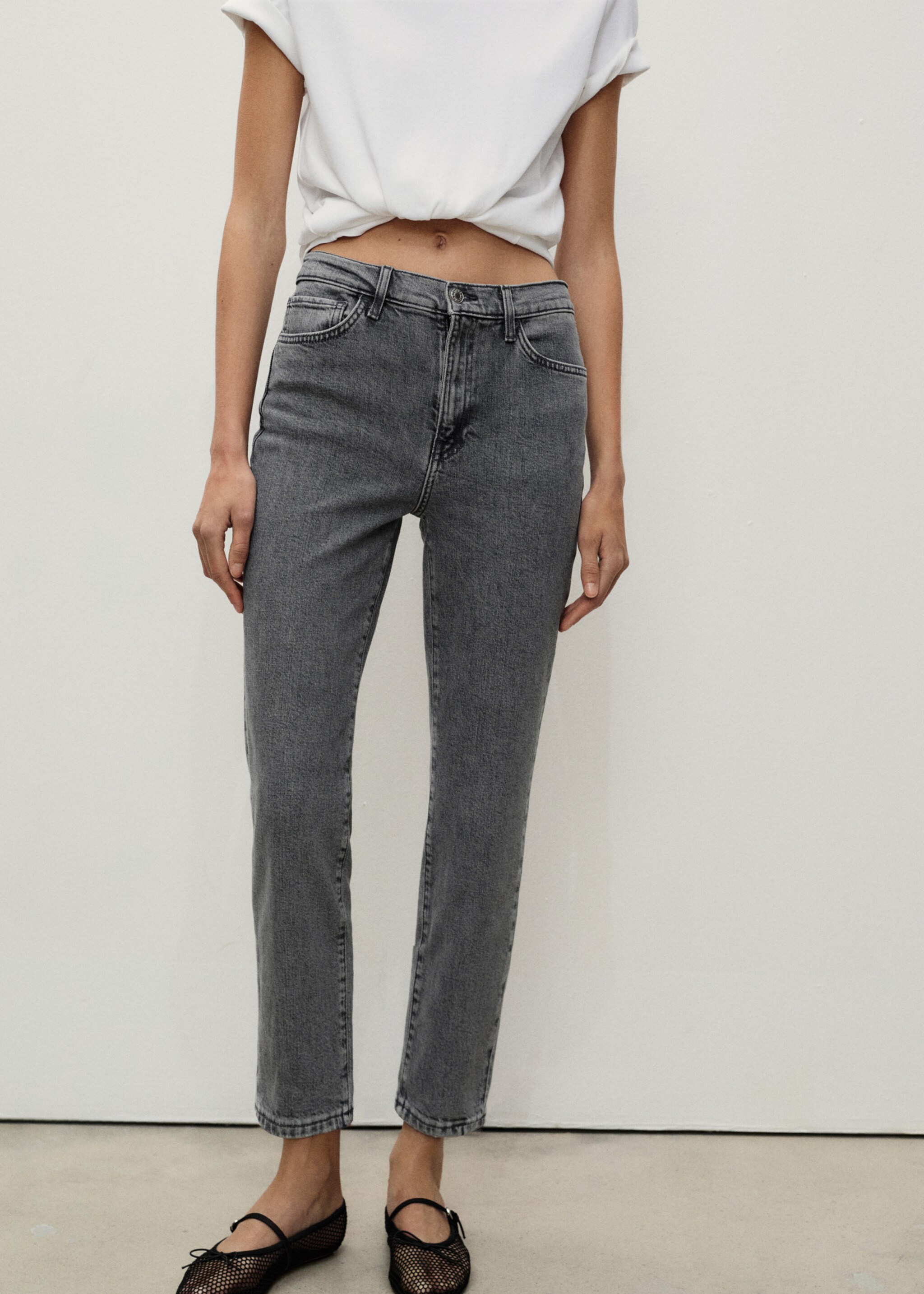 Claudia slim-fit cropped jeans - Medium plane