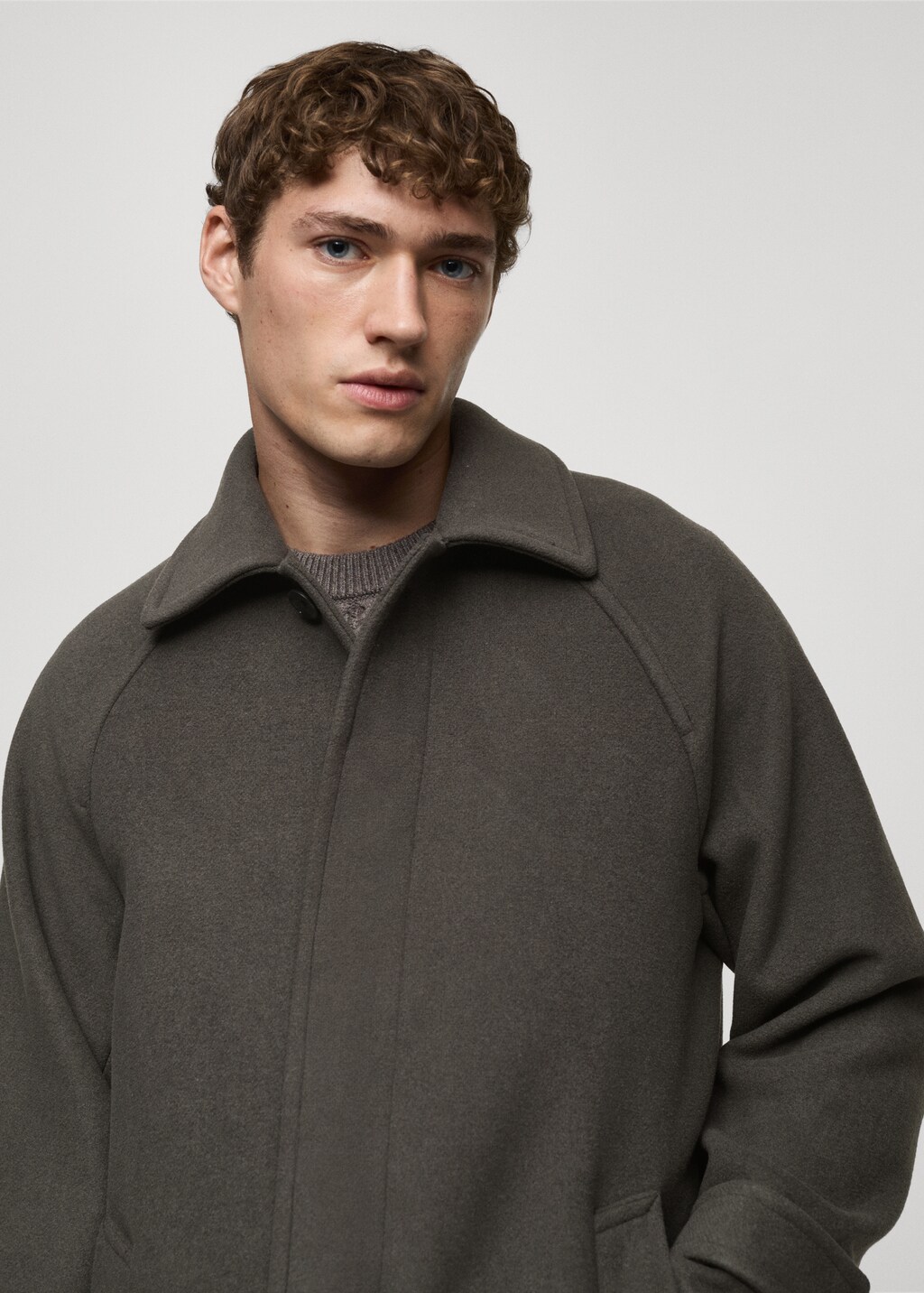Long recycled wool coat - Men | MANGO USA