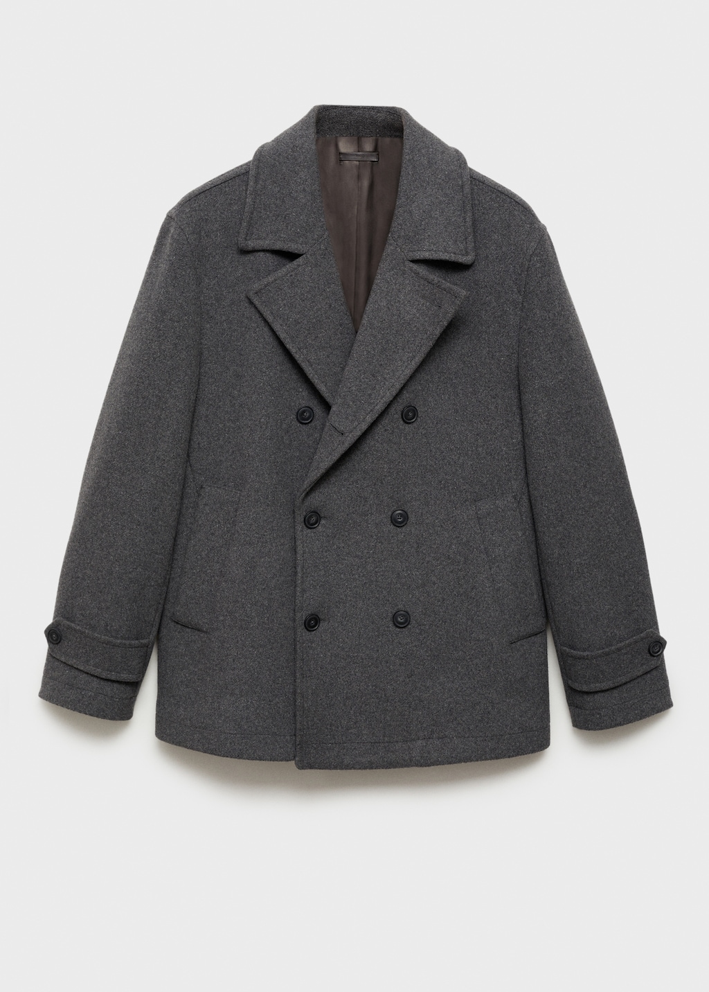 Wool double-breasted coat - Men | MANGO Canada