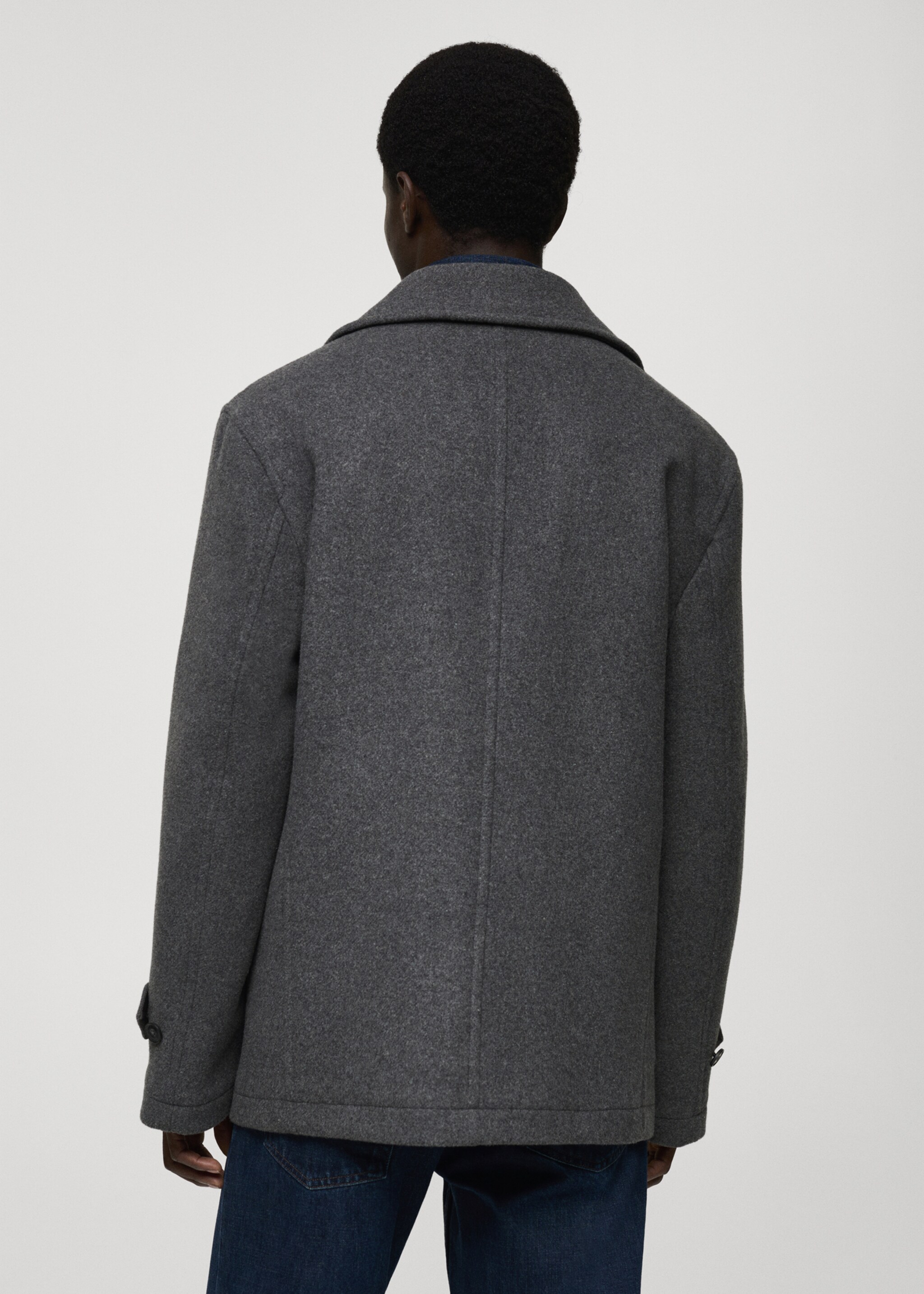 Wool double-breasted coat - Reverse of the article