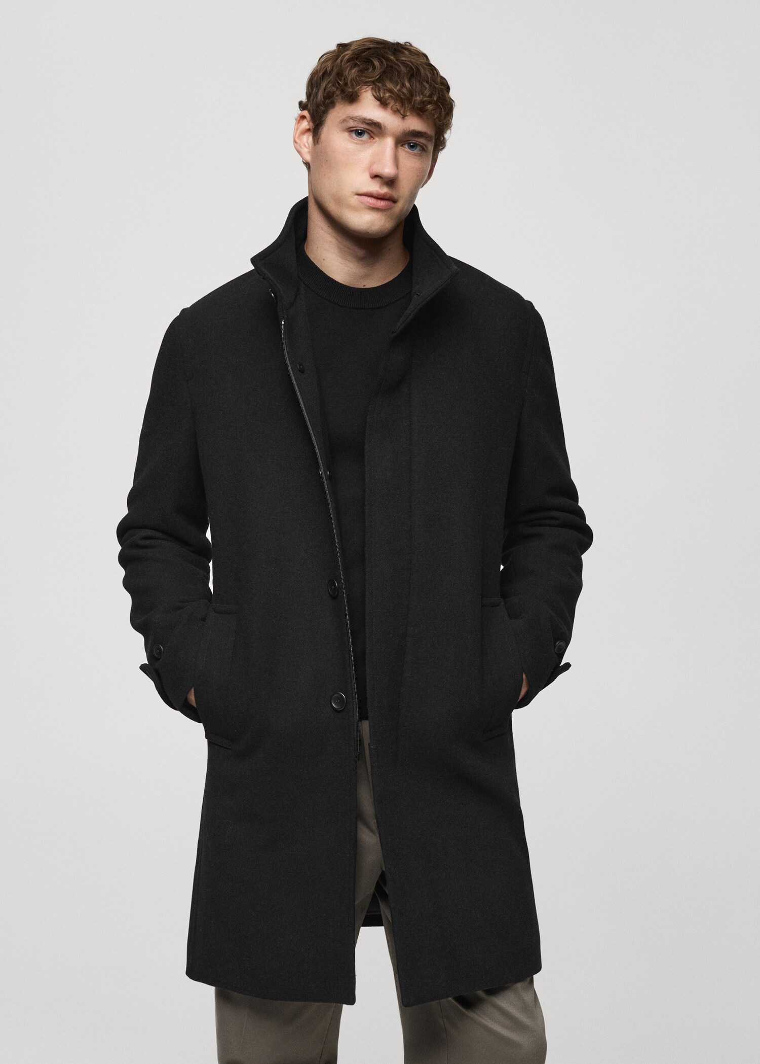 Manteau laine intérieur matelassé - Plan moyen