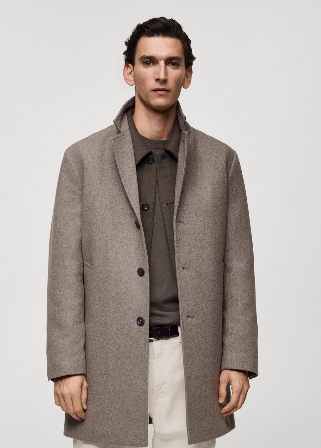 Quilted wool inner coat - Men | MANGO USA