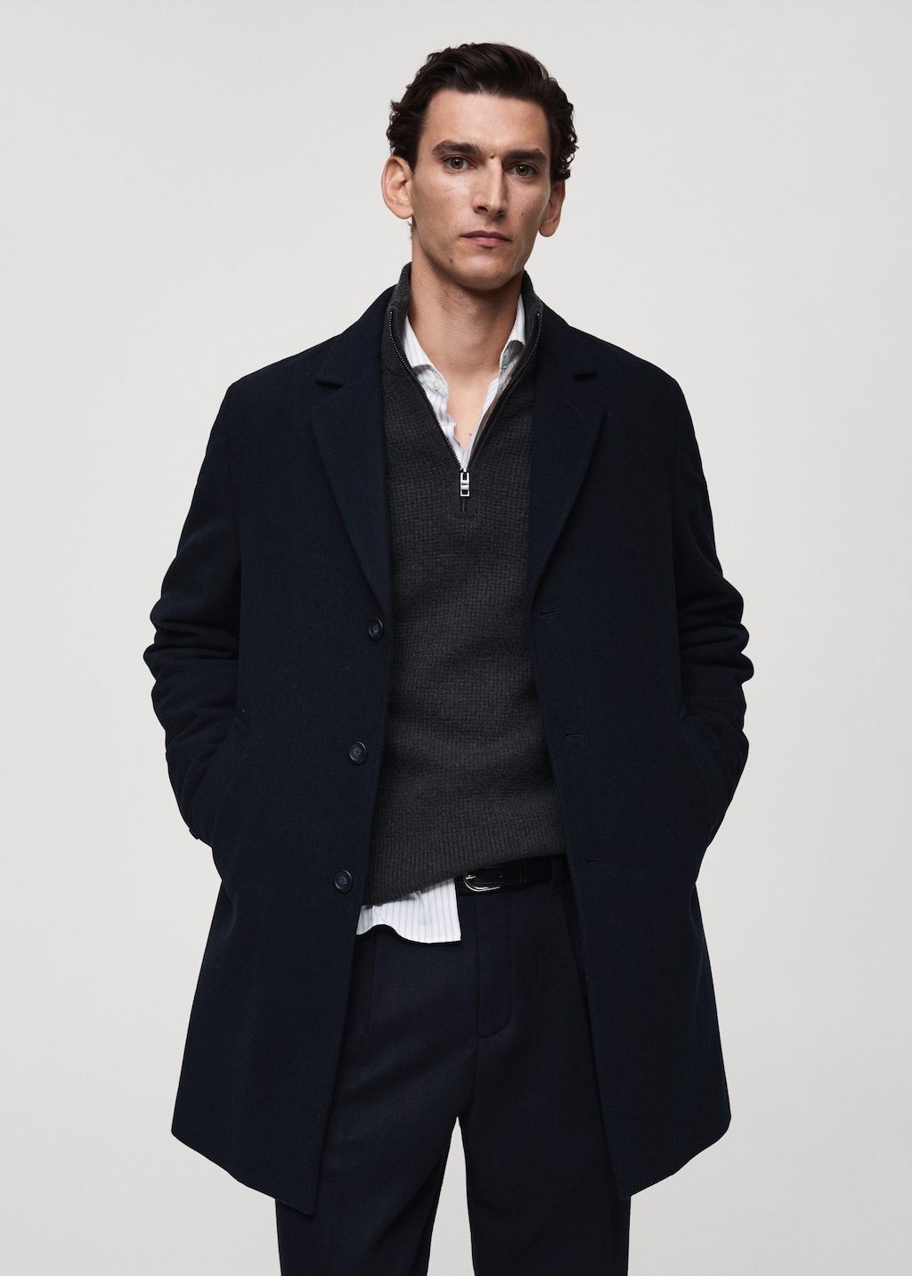 Quilted wool inner coat - Men | MANGO USA Quilted wool inner coat - Men | MANGO USA