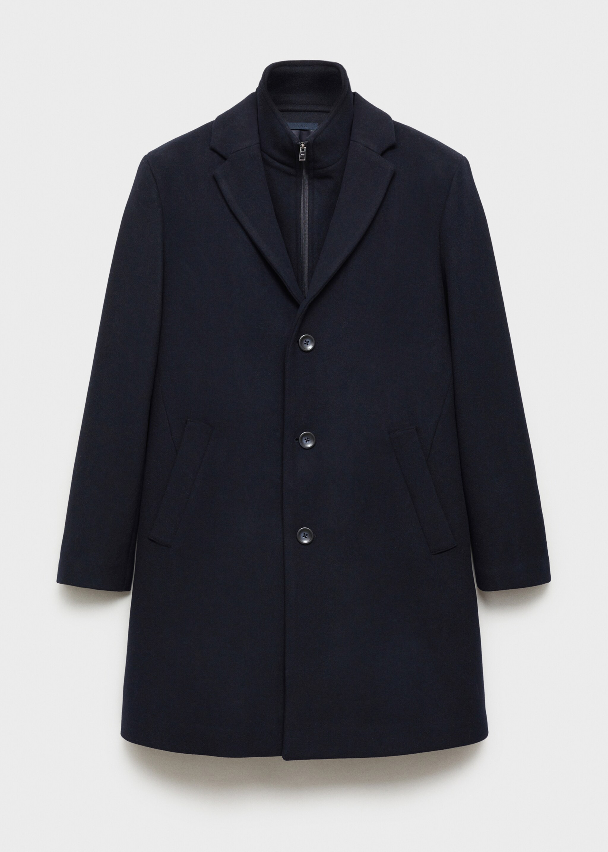 Wool coat with detachable collar - Article without model