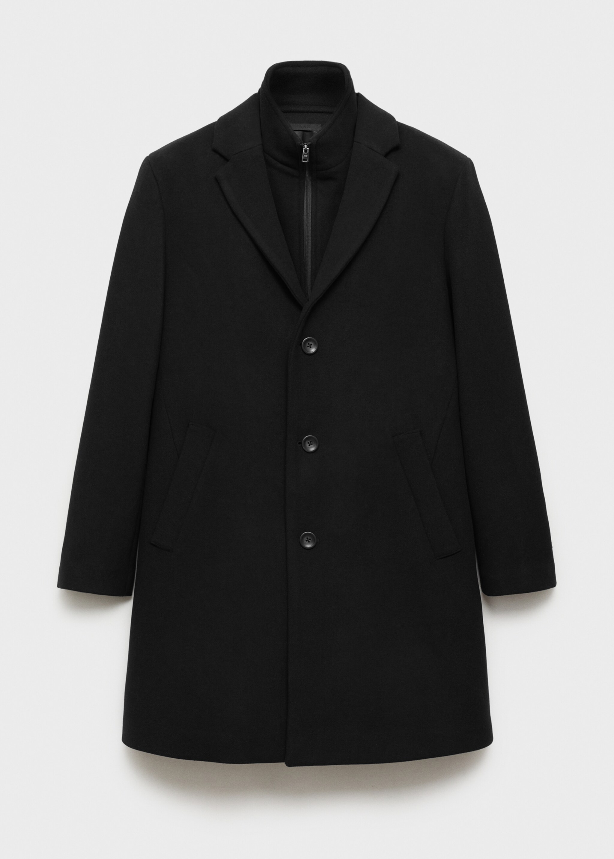 Wool coat with detachable collar - Article without model