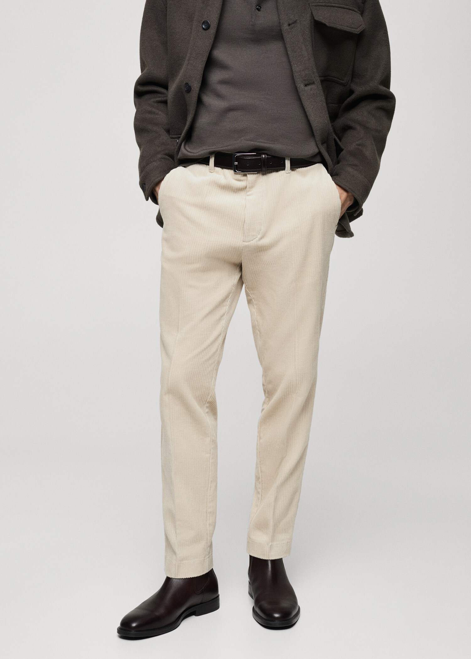 Corduroy regular-fit trousers - Medium plane