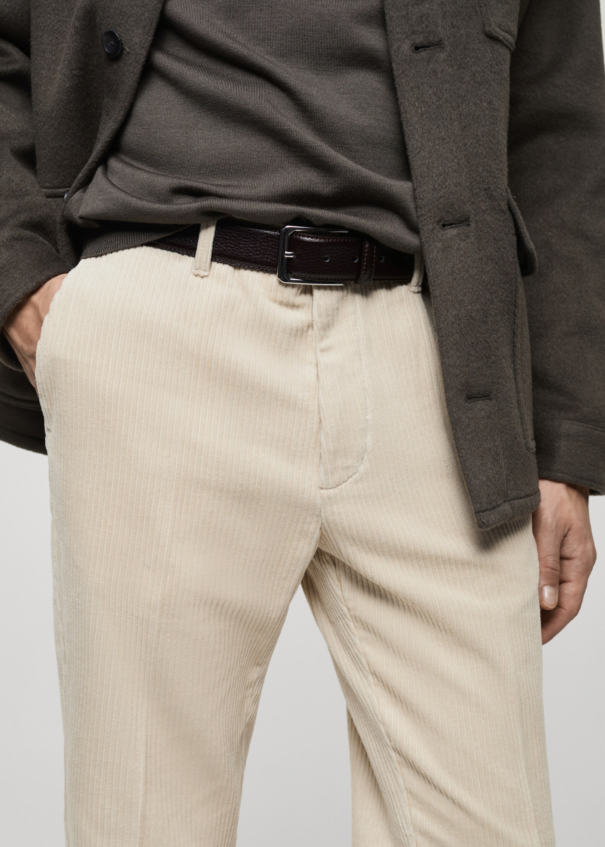Corduroy regular-fit trousers - Details of the article 1