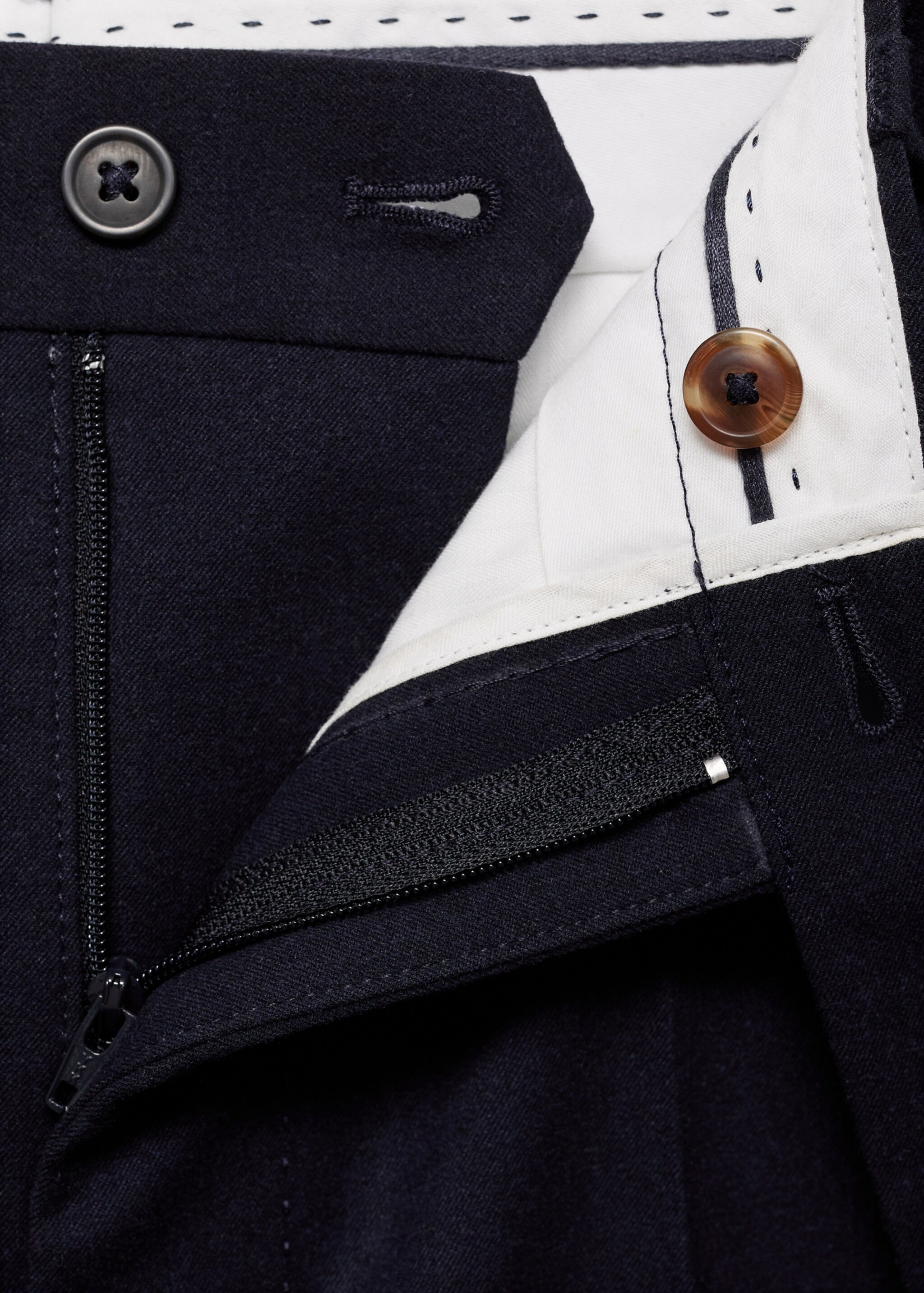 Slim-fit flannel trousers - Details of the article 0