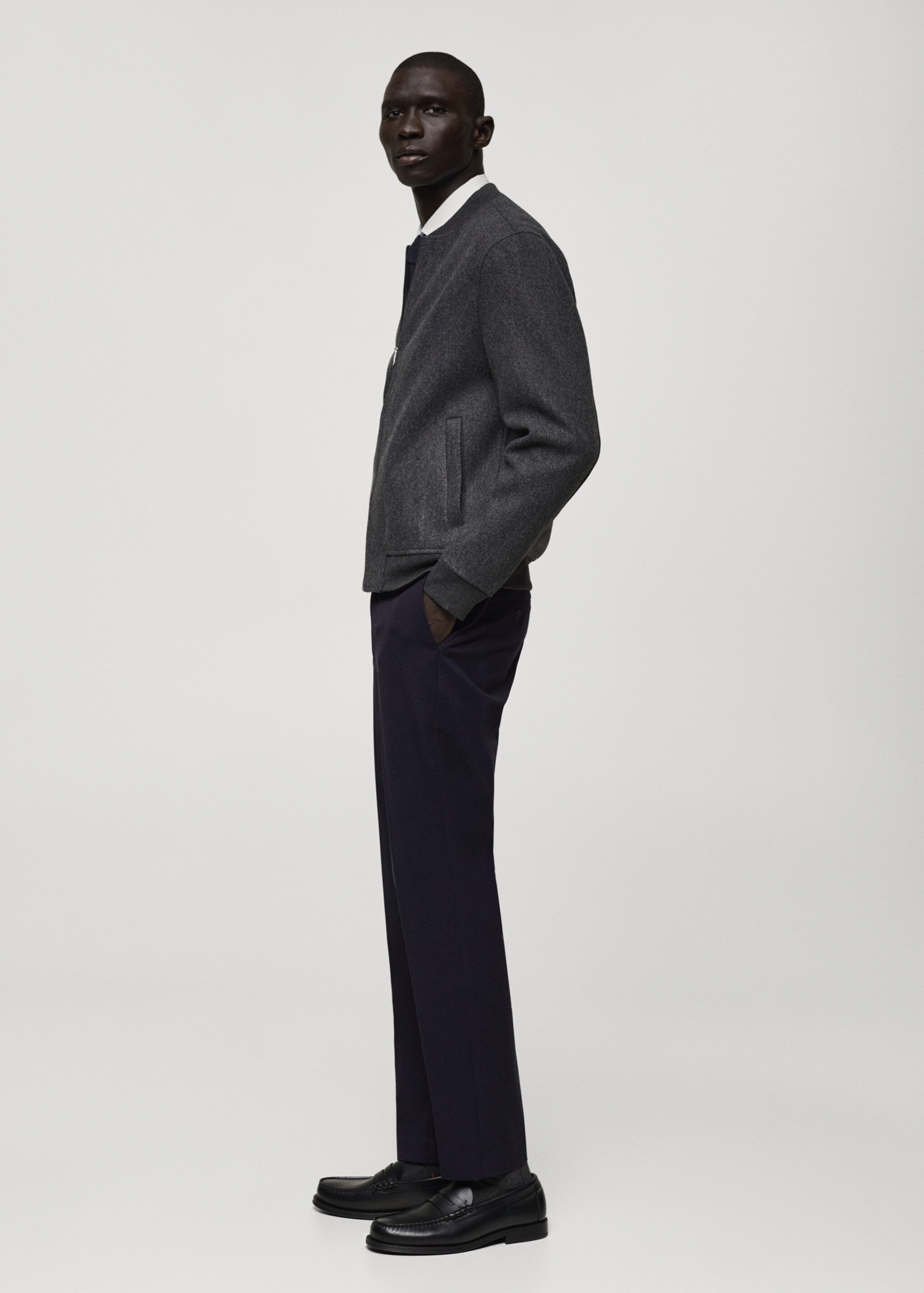 Slim-fit flannel trousers - Details of the article 2