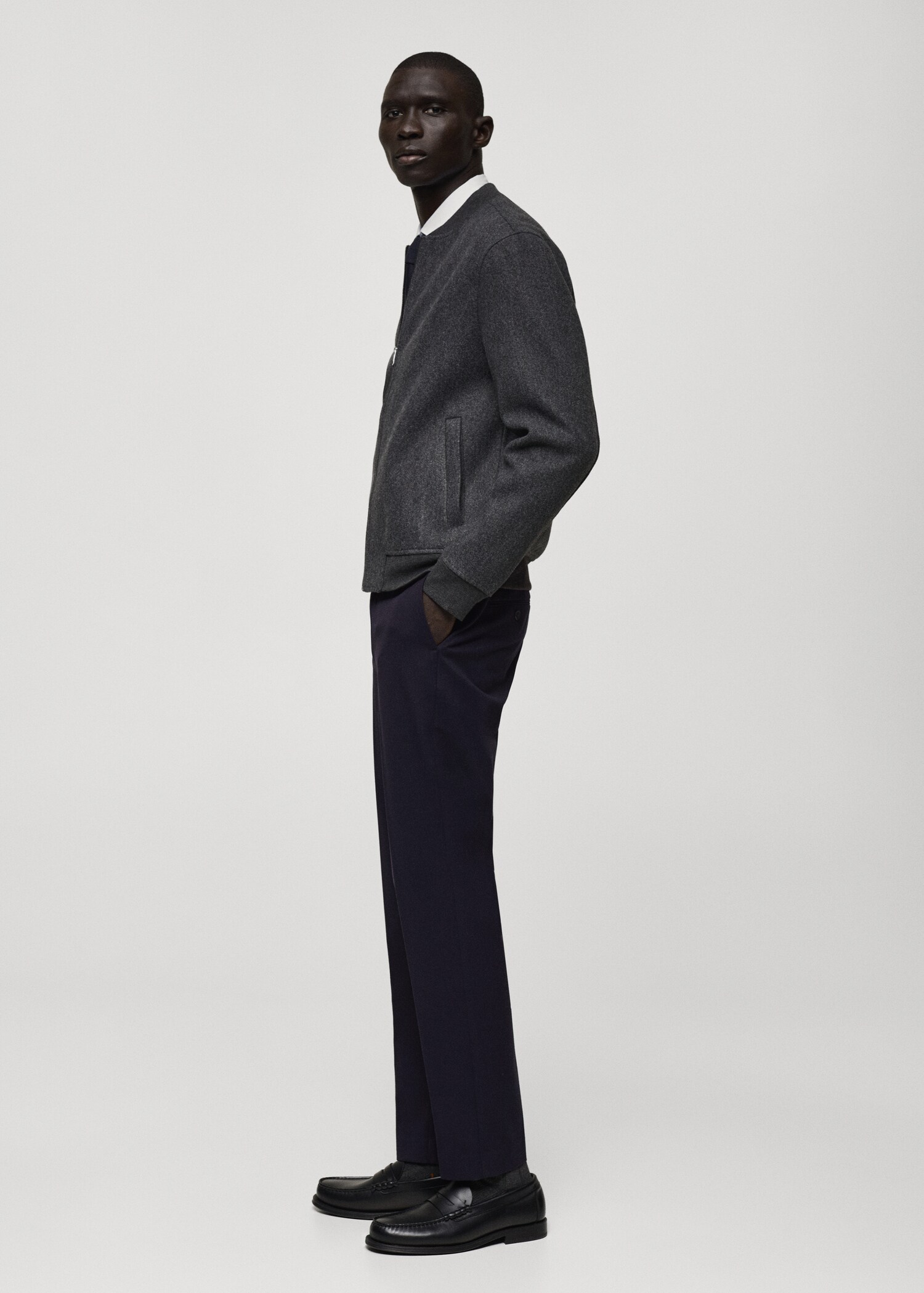 Slim-fit flannel trousers - Details of the article 2