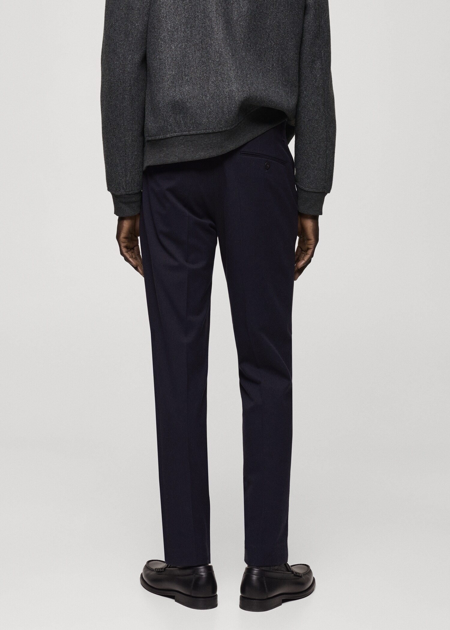 Slim-fit flannel trousers - Reverse of the article