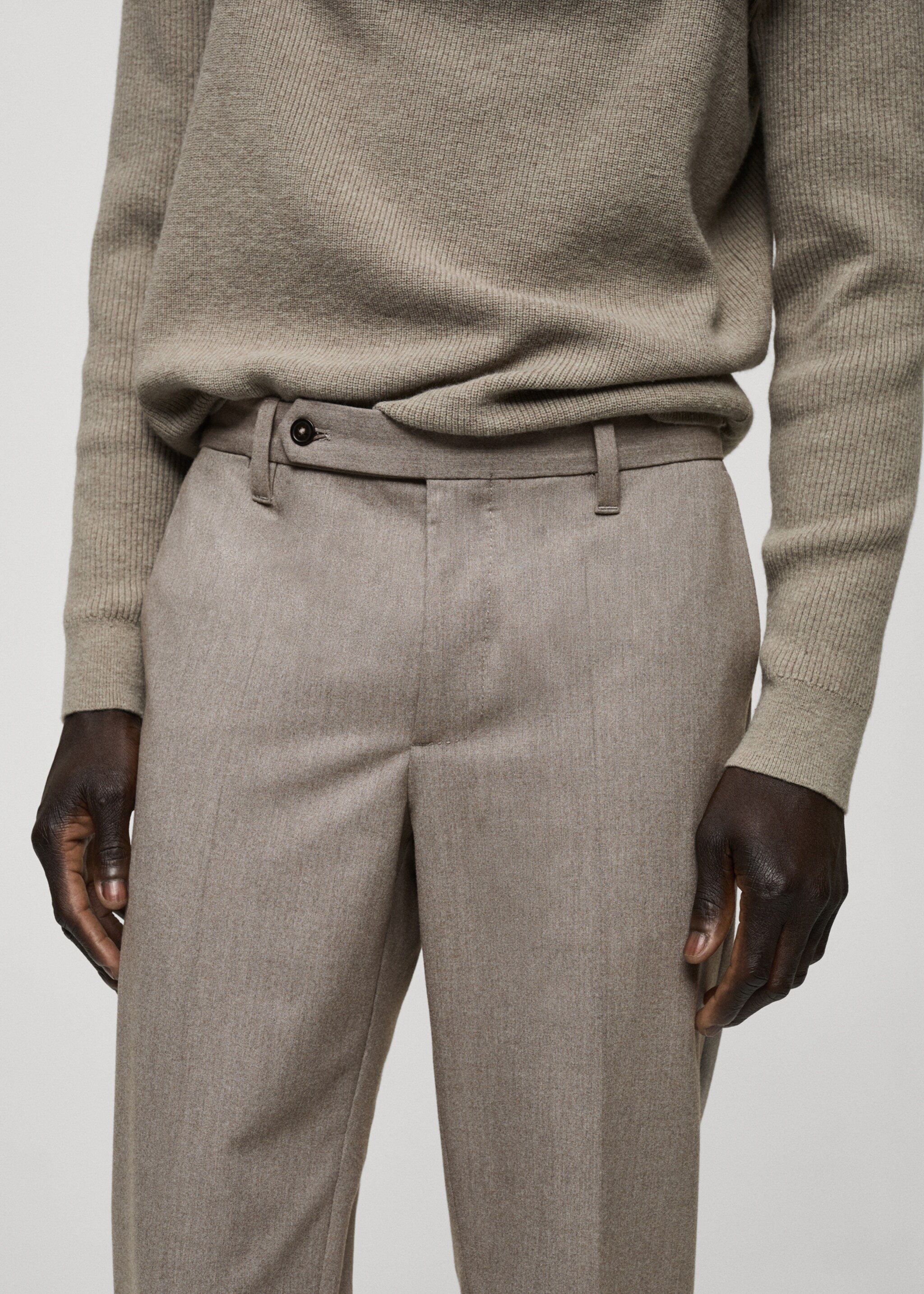 Slim-fit flannel trousers - Details of the article 1