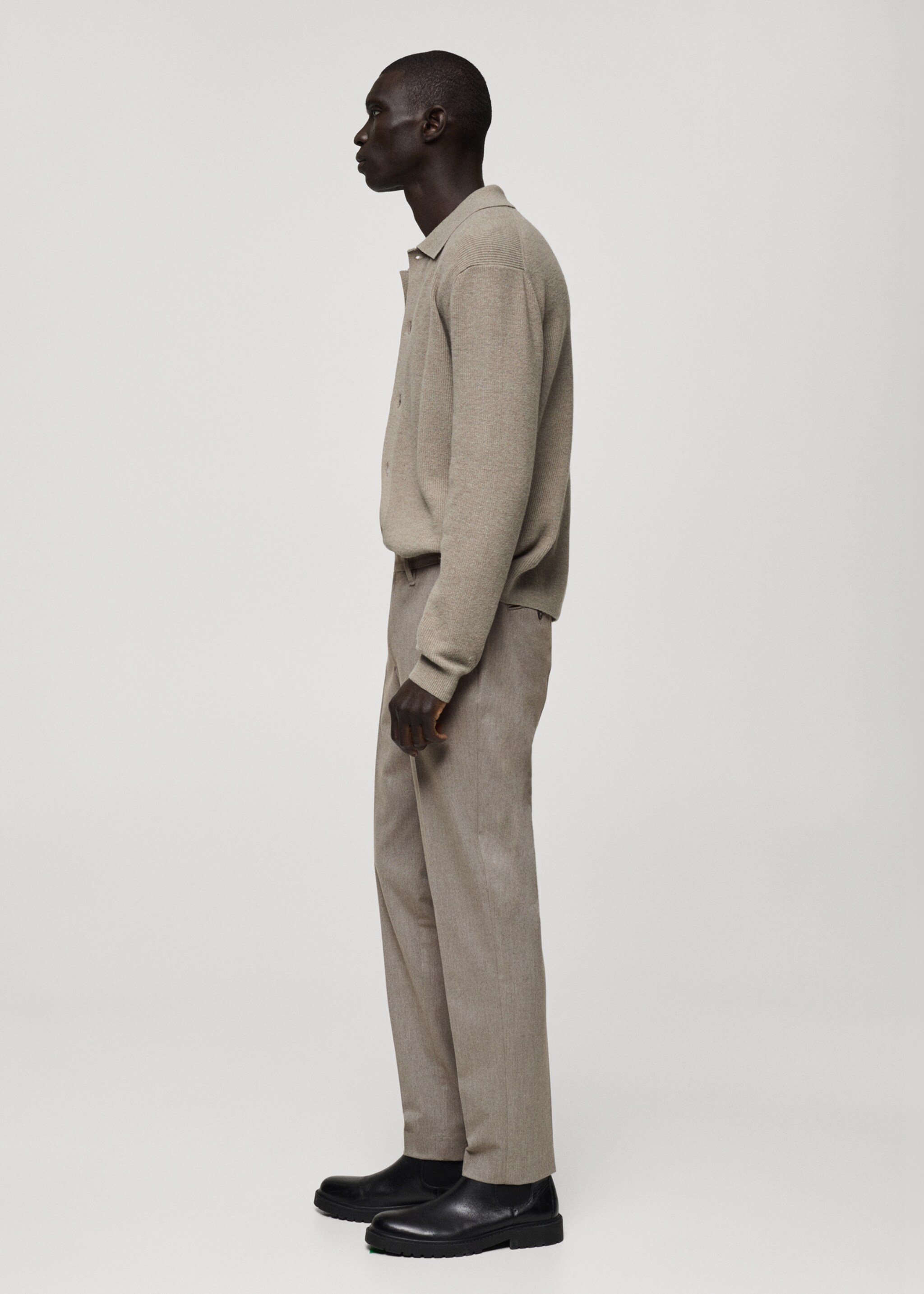 Slim-fit flannel trousers - Details of the article 2