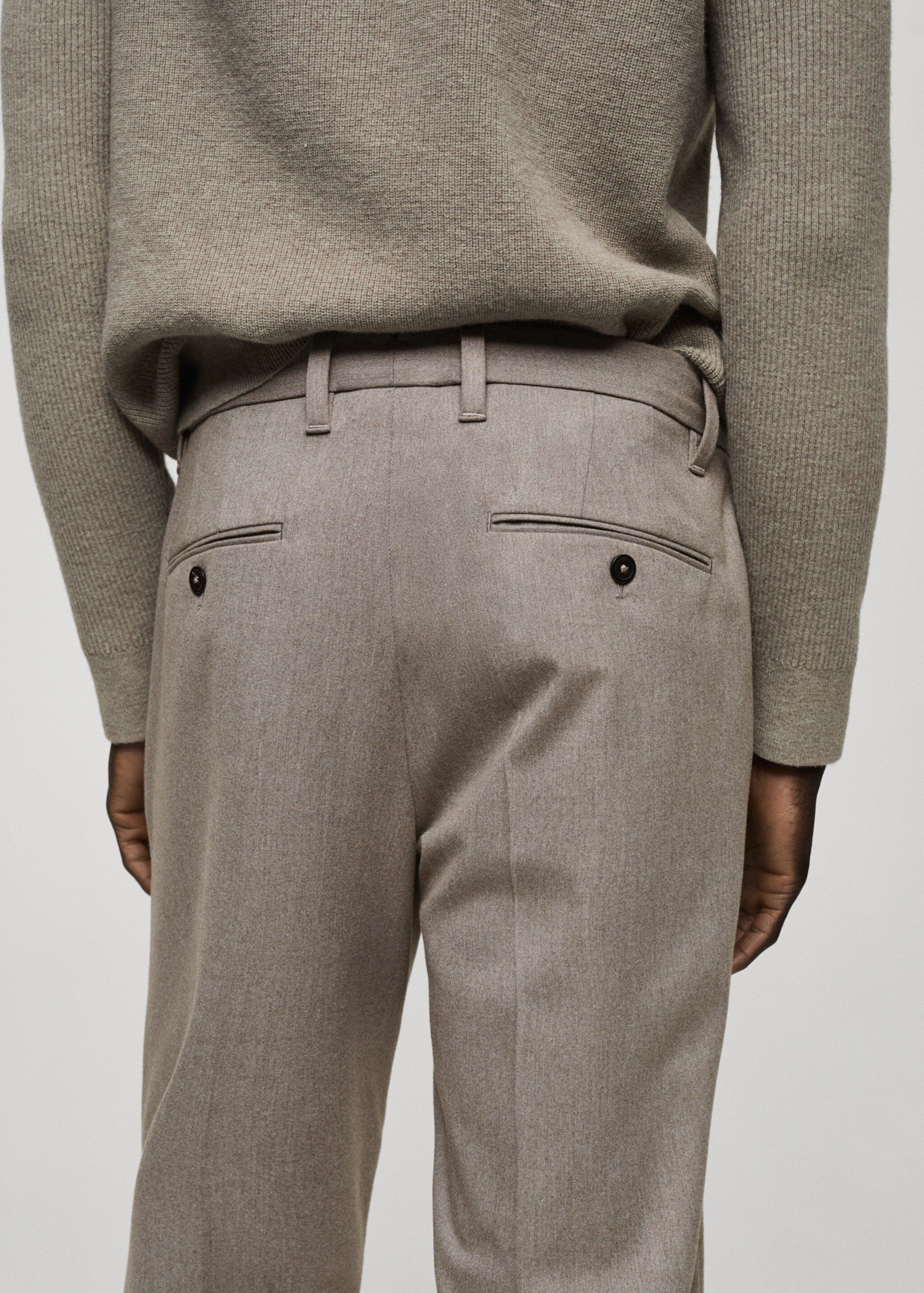 Slim-fit flannel trousers - Details of the article 6