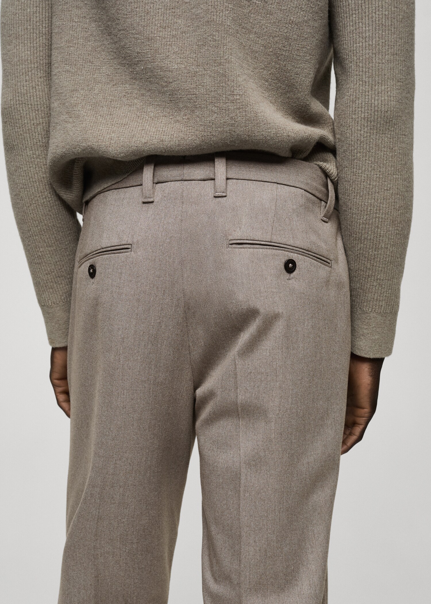 Slim-fit flannel trousers - Details of the article 6