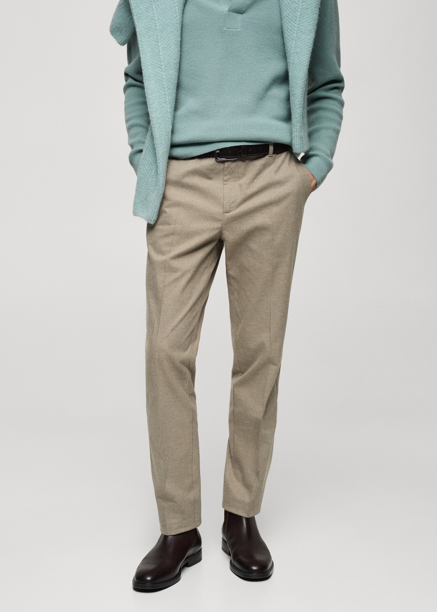 Pantalón franela regular fit - Plano medio