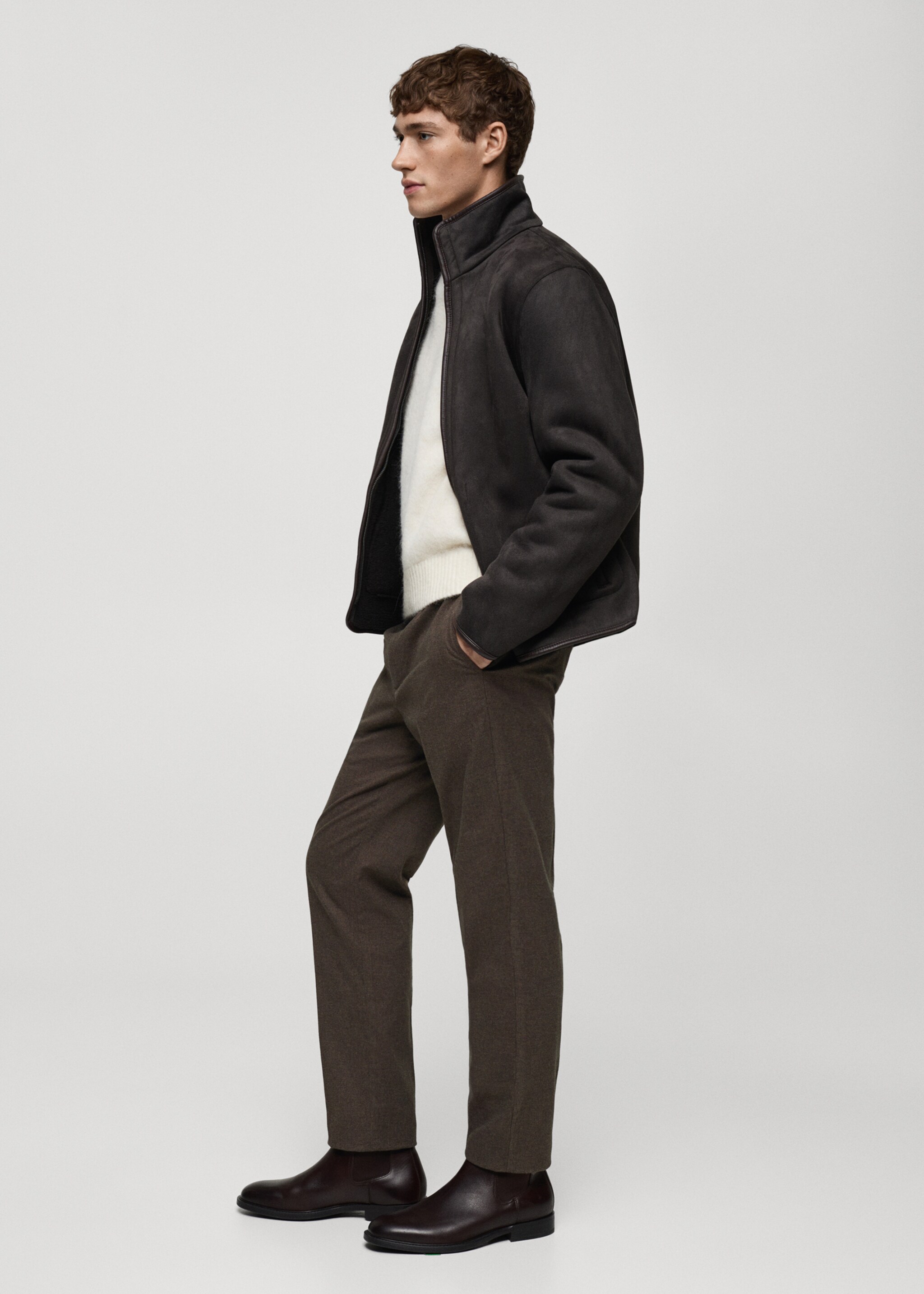 Micro-houndstooth flannel trousers - Details of the article 2